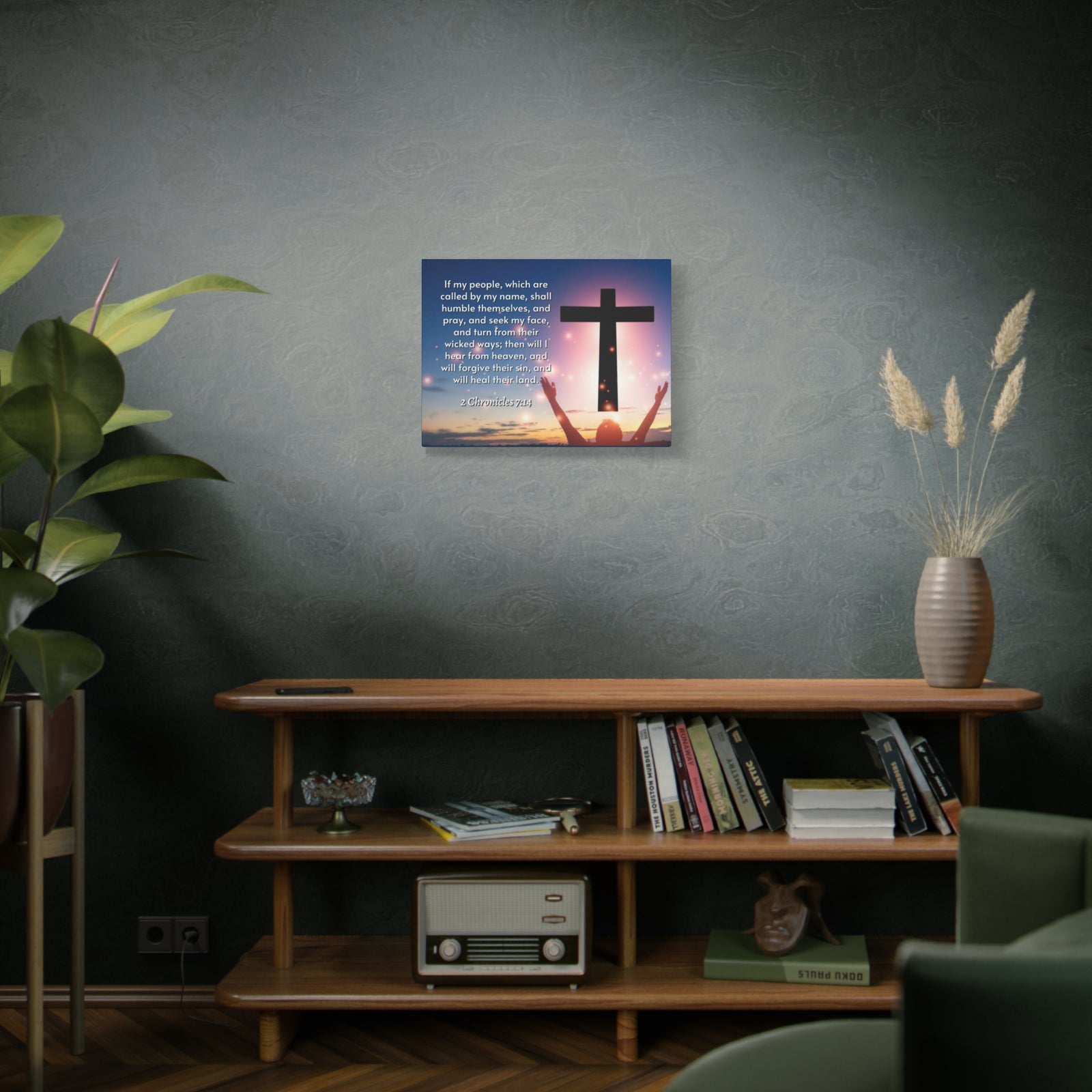 Scripture Walls Hear From Heaven 2 Chronicles 7:14 Bible Verse Canvas Christian Wall Art Ready to Hang-Express Your Love Gifts