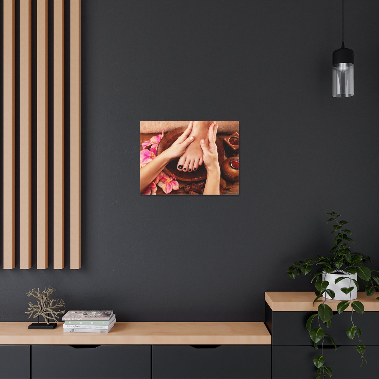 Massage Woman Foot Forest Floral Nature Photography Canvas Wall Art for Home Decor Ready-to-Hang-Express Your Love Gifts
