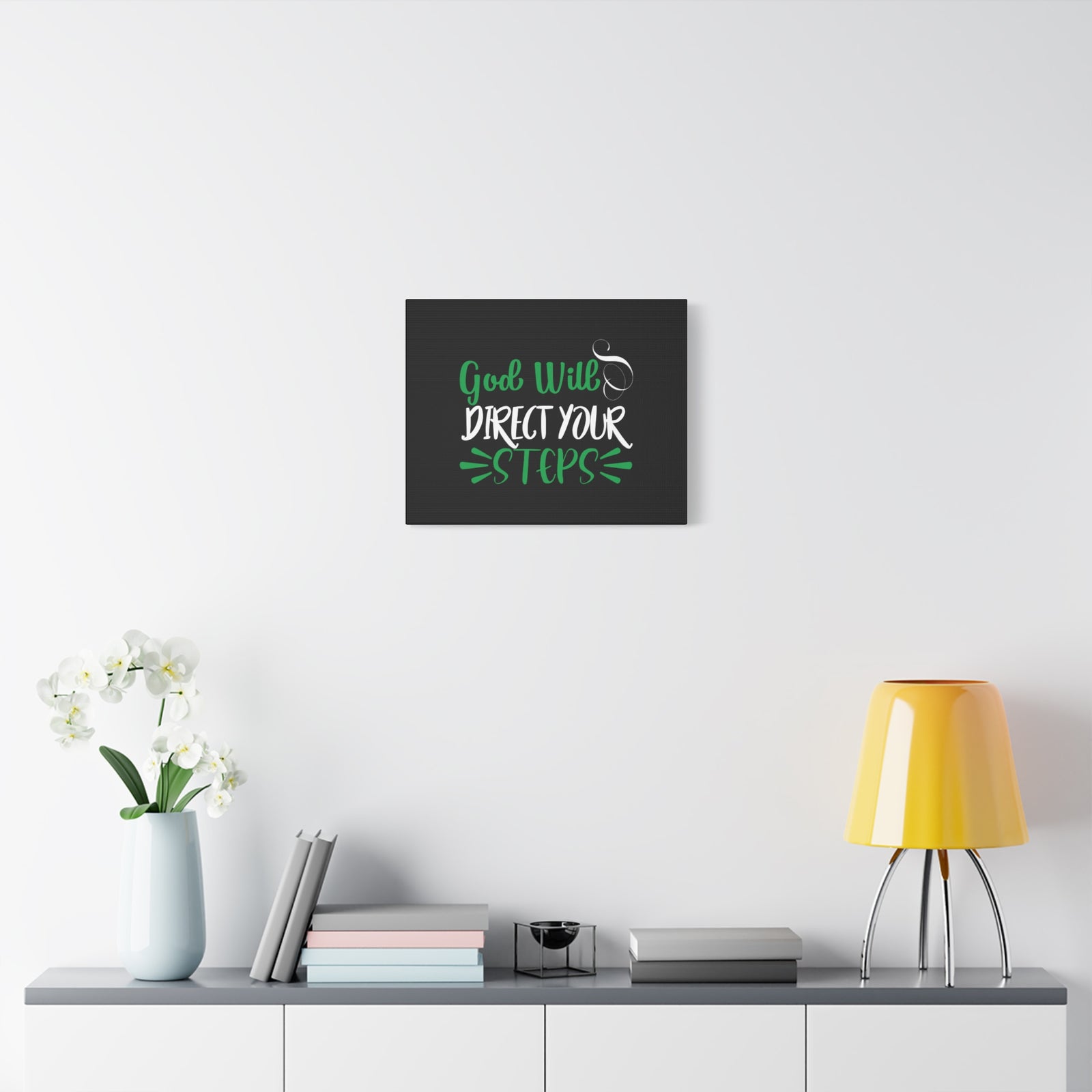 Scripture Canvas God Will Direct Your Steps Psalm 32:8 Christian Wall Art Bible Verse Print Ready to Hang-Express Your Love Gifts