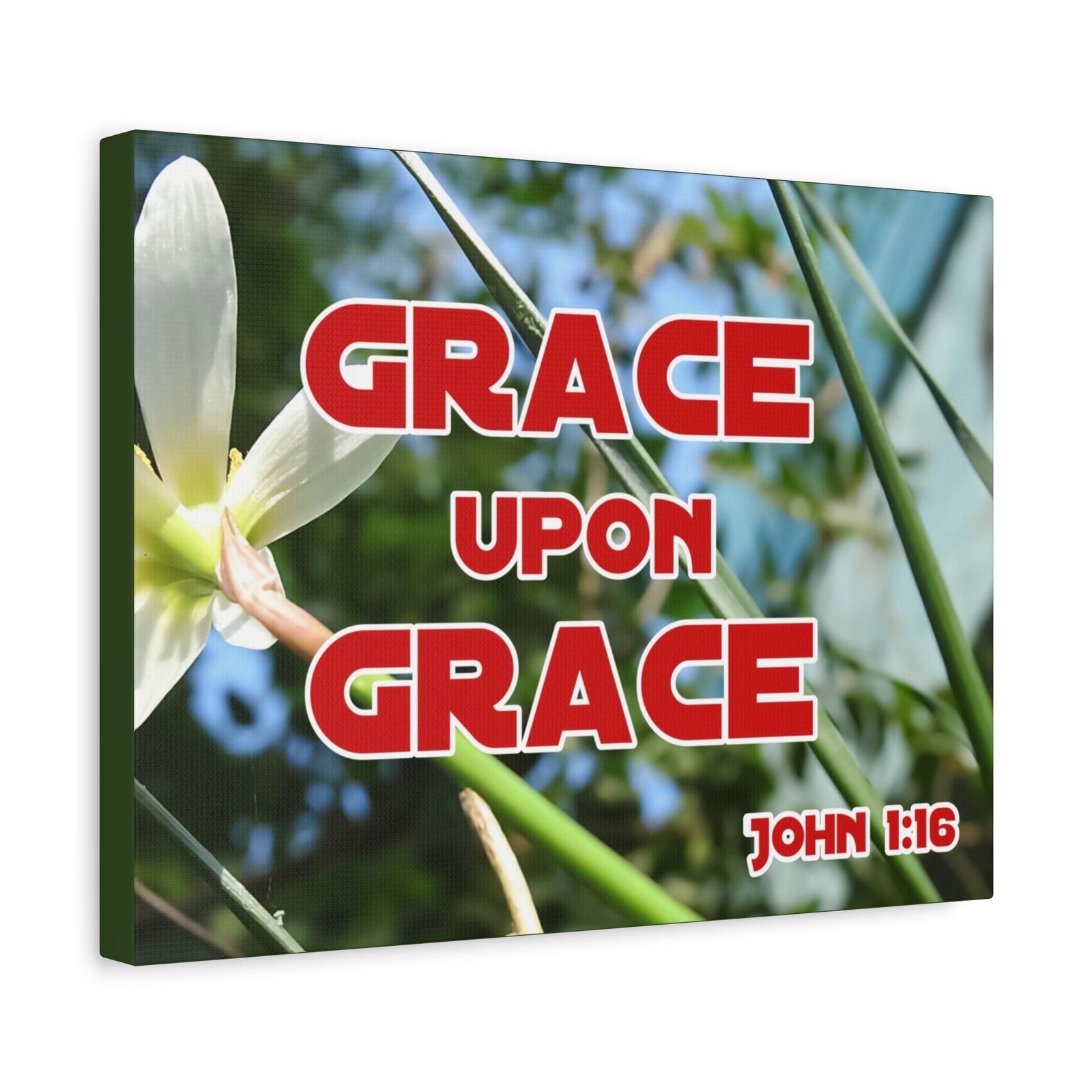 Scripture Walls Grace Upon Grace John 1:16 Bible Verse Canvas Christian Wall Art Ready to Hang-Express Your Love Gifts