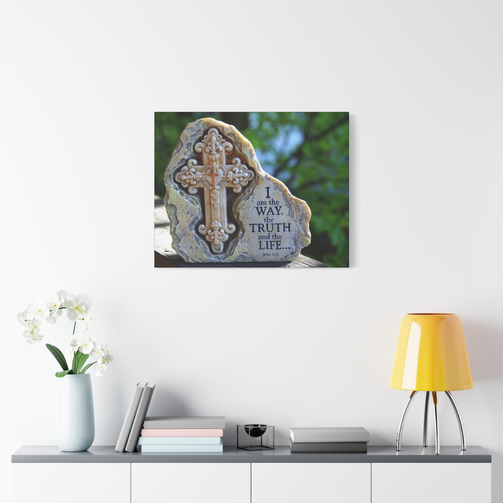 Scripture Canvas I Am The Way John 14:6 Christian Wall Art Bible Verse Print Ready to Hang-Express Your Love Gifts