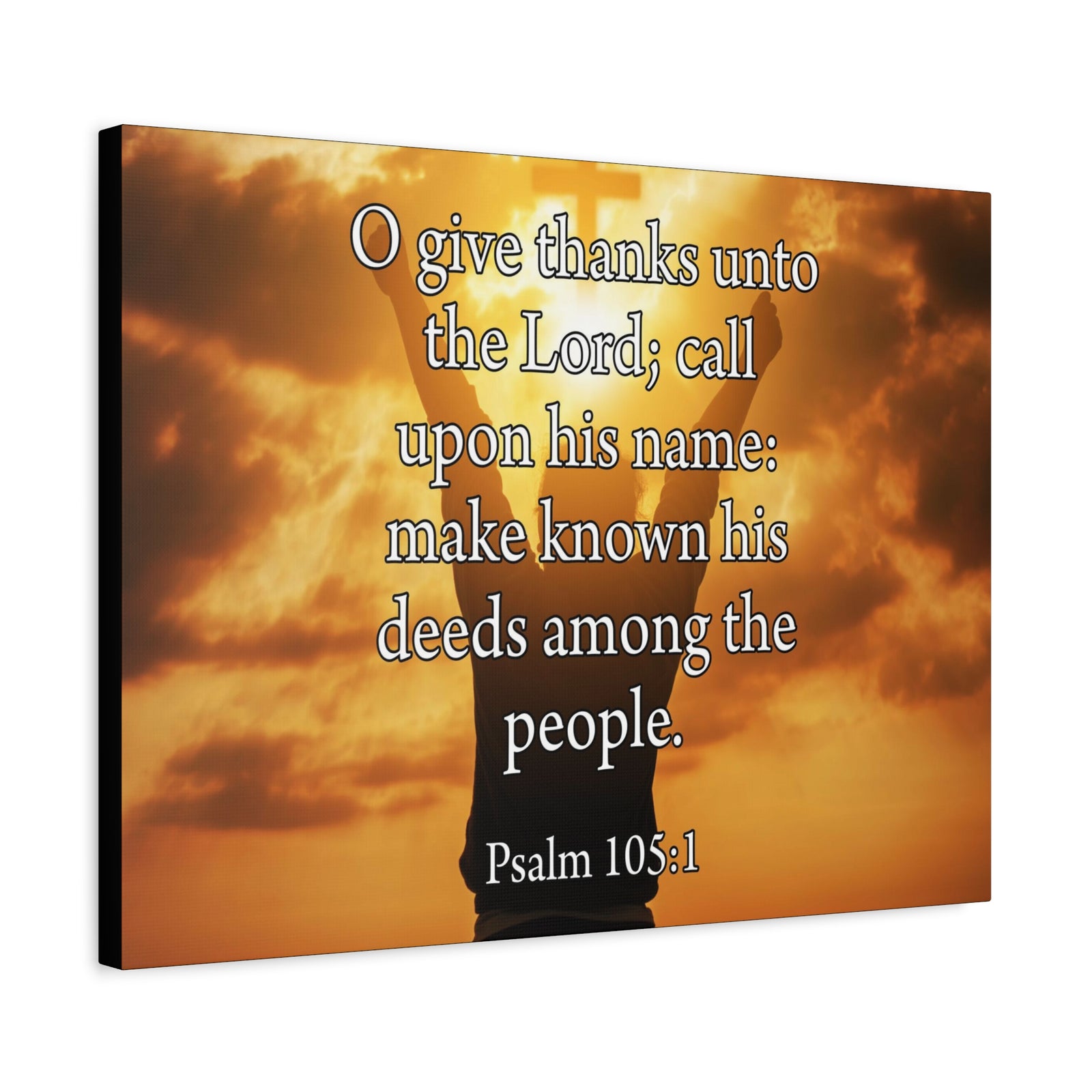 Bible Verse Canvas Give Thanks Unto the Lord Psalm 105:1Christian Home Decor Scripture Art-Express Your Love Gifts