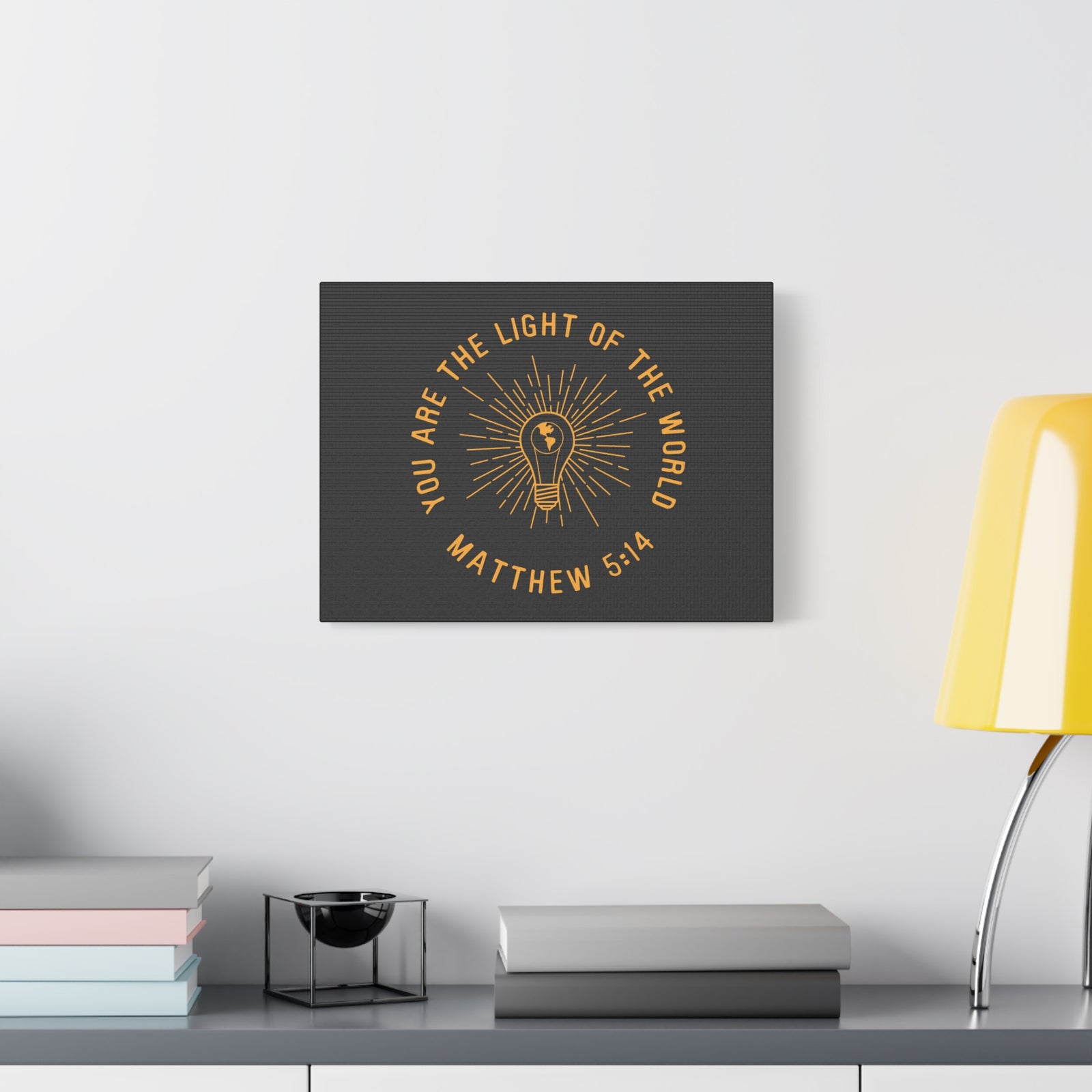 Scripture Canvas You Are The Light Matthew 5:14 Christian Wall Art Bible Verse Print Ready To Hang-Express Your Love Gifts