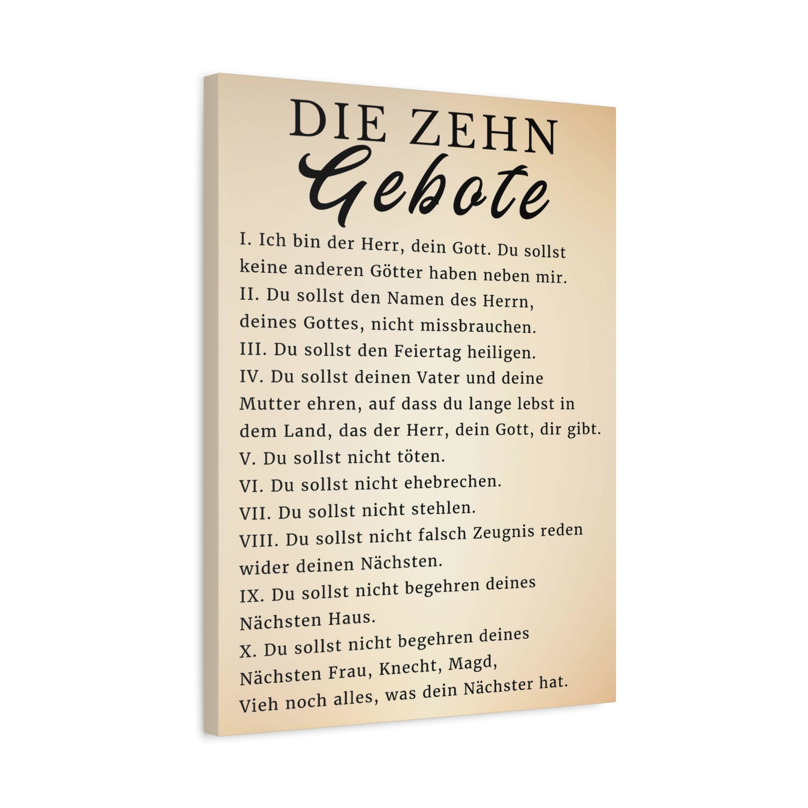 Scripture Walls Die Zehn Gebote 10 Commandments German Bible Verse Canvas Christian Wall Art Ready to Hang Unframed-Express Your Love Gifts