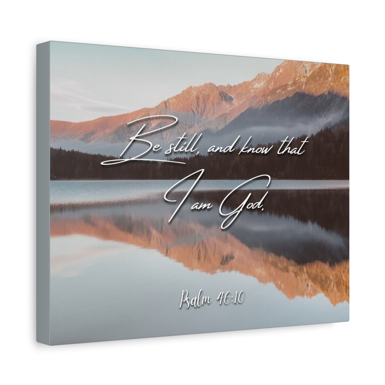 Scripture Canvas Be Still & Know I Am God Psalm 46:10 Christian Wall Art Bible Verse Print Ready to Hang-Express Your Love Gifts