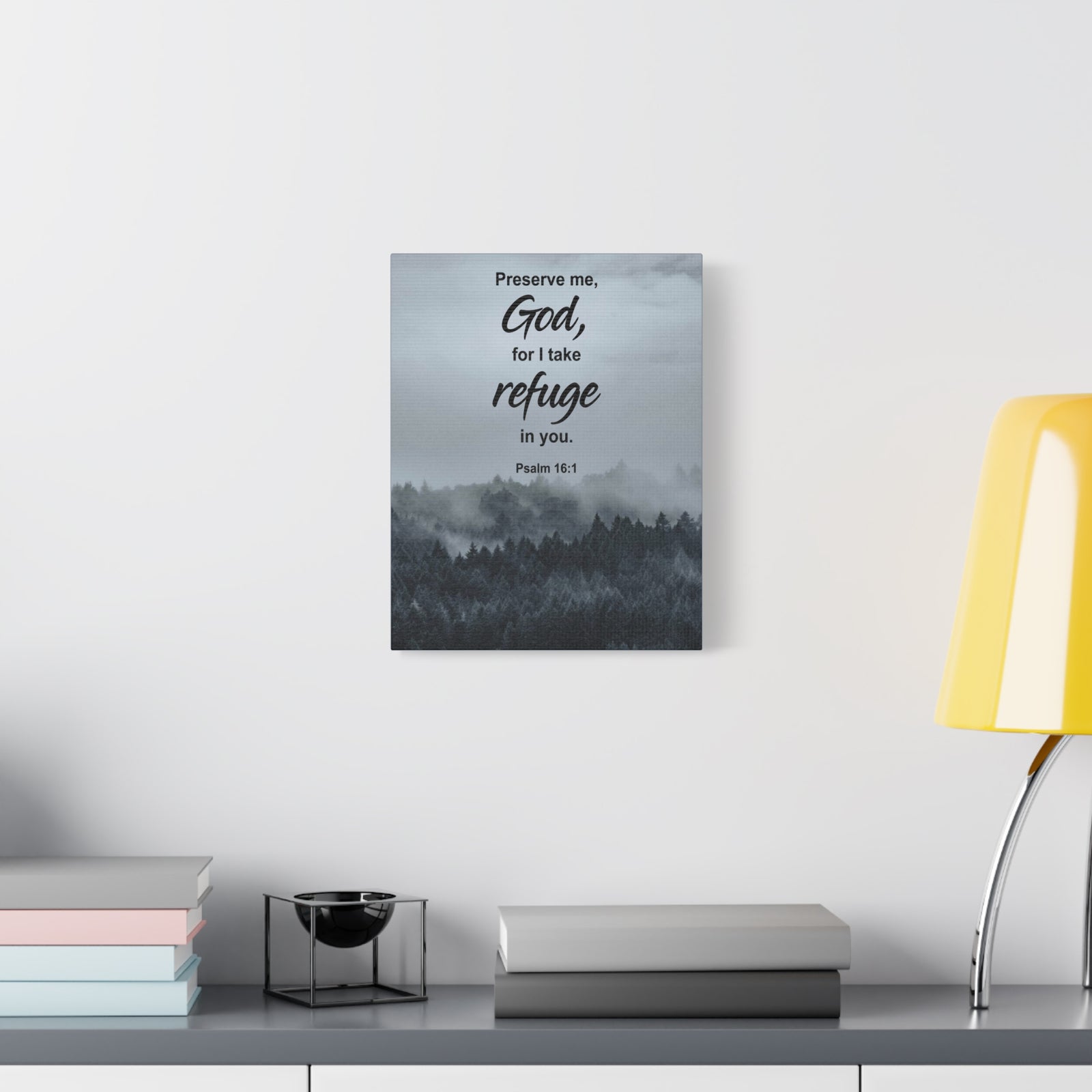 Scripture Canvas Preserve Me God Psalm 16:1 Christian Wall Art Bible Verse Print Ready to Hang-Express Your Love Gifts