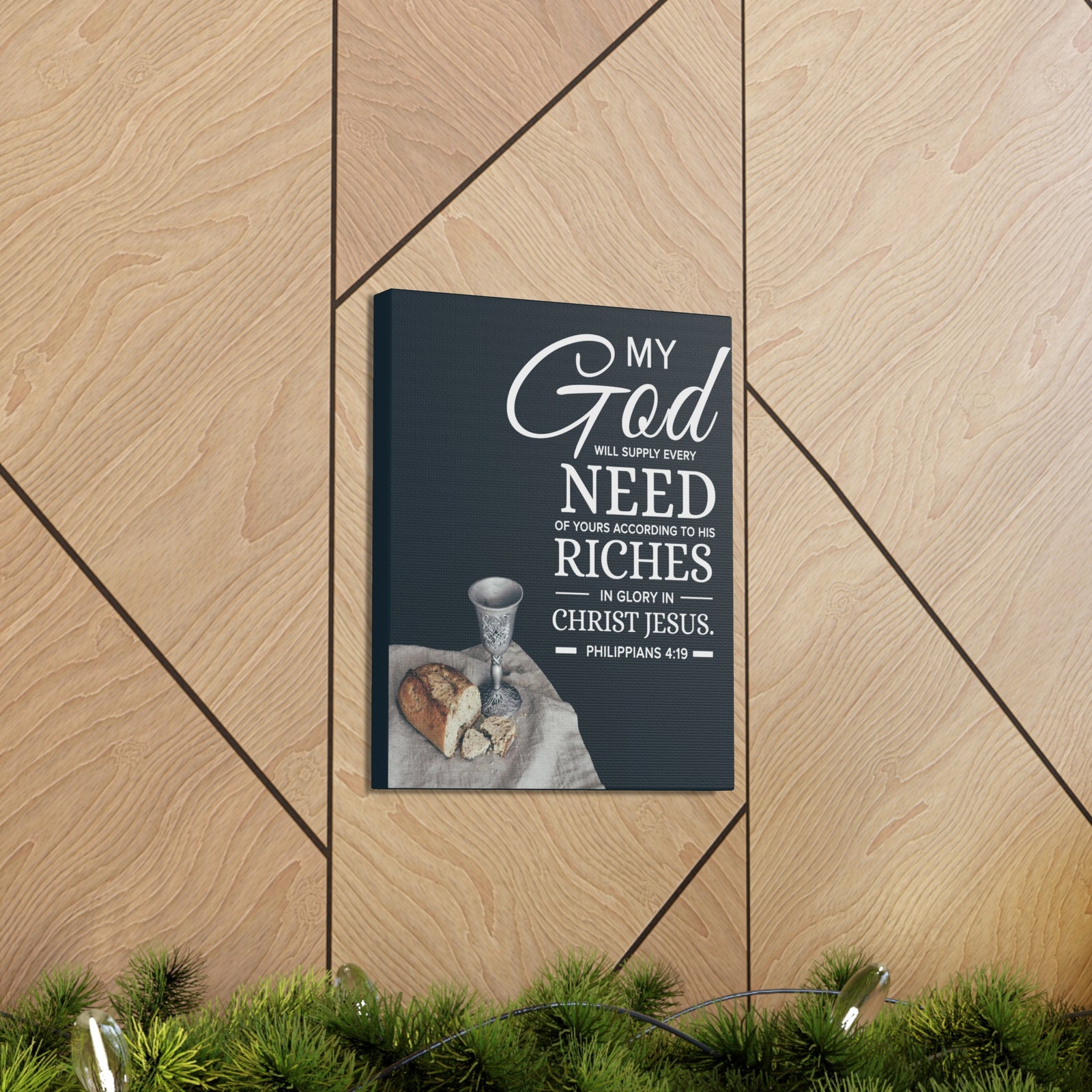 Bible Verse Canvas My God Need Riches Philippians 4:19 Wall Art Christian Home Decor-Express Your Love Gifts