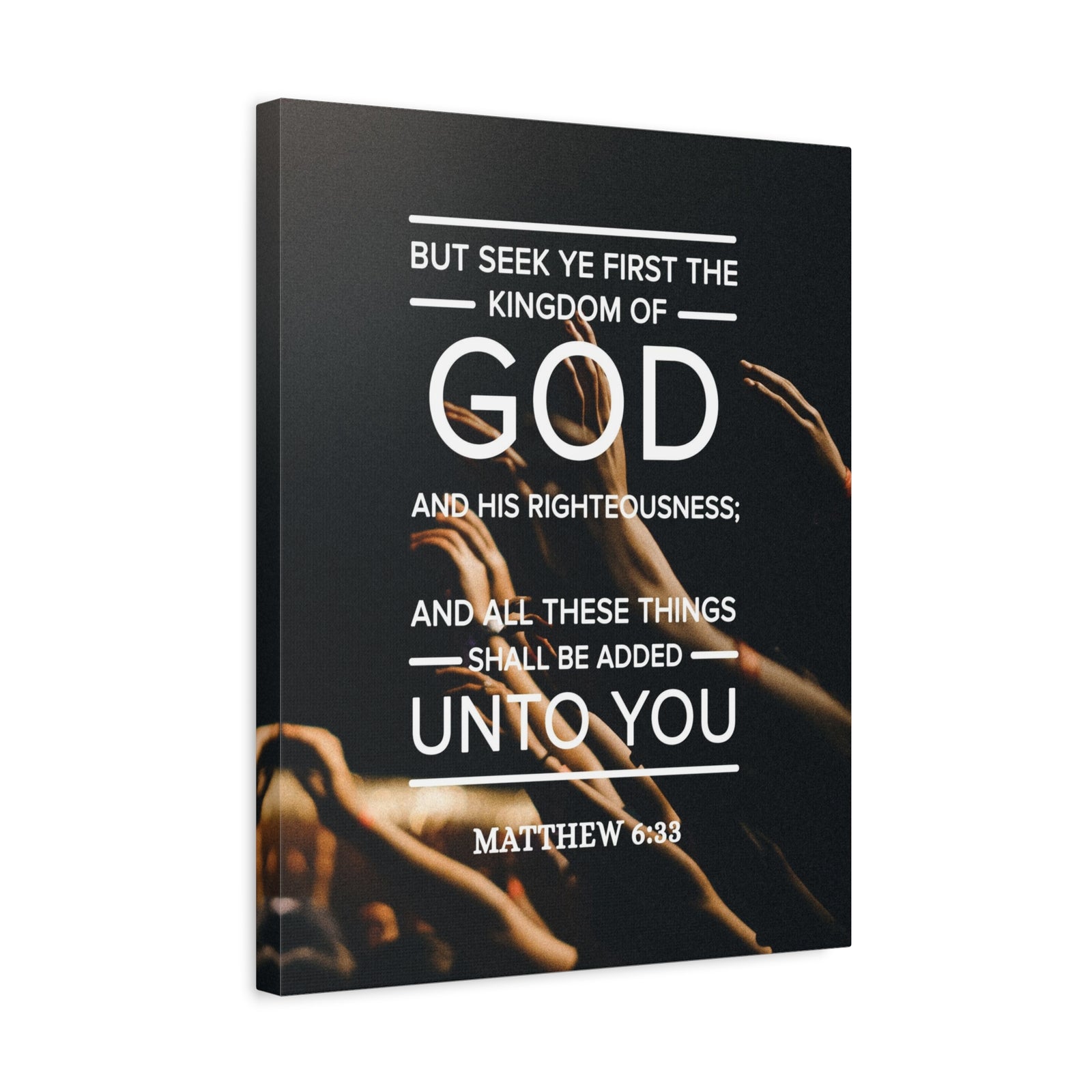 Scripture Canvas Kingdom of God Matthew 6:33 Christian Wall Art Bible Verse Print Ready to Hang-Express Your Love Gifts