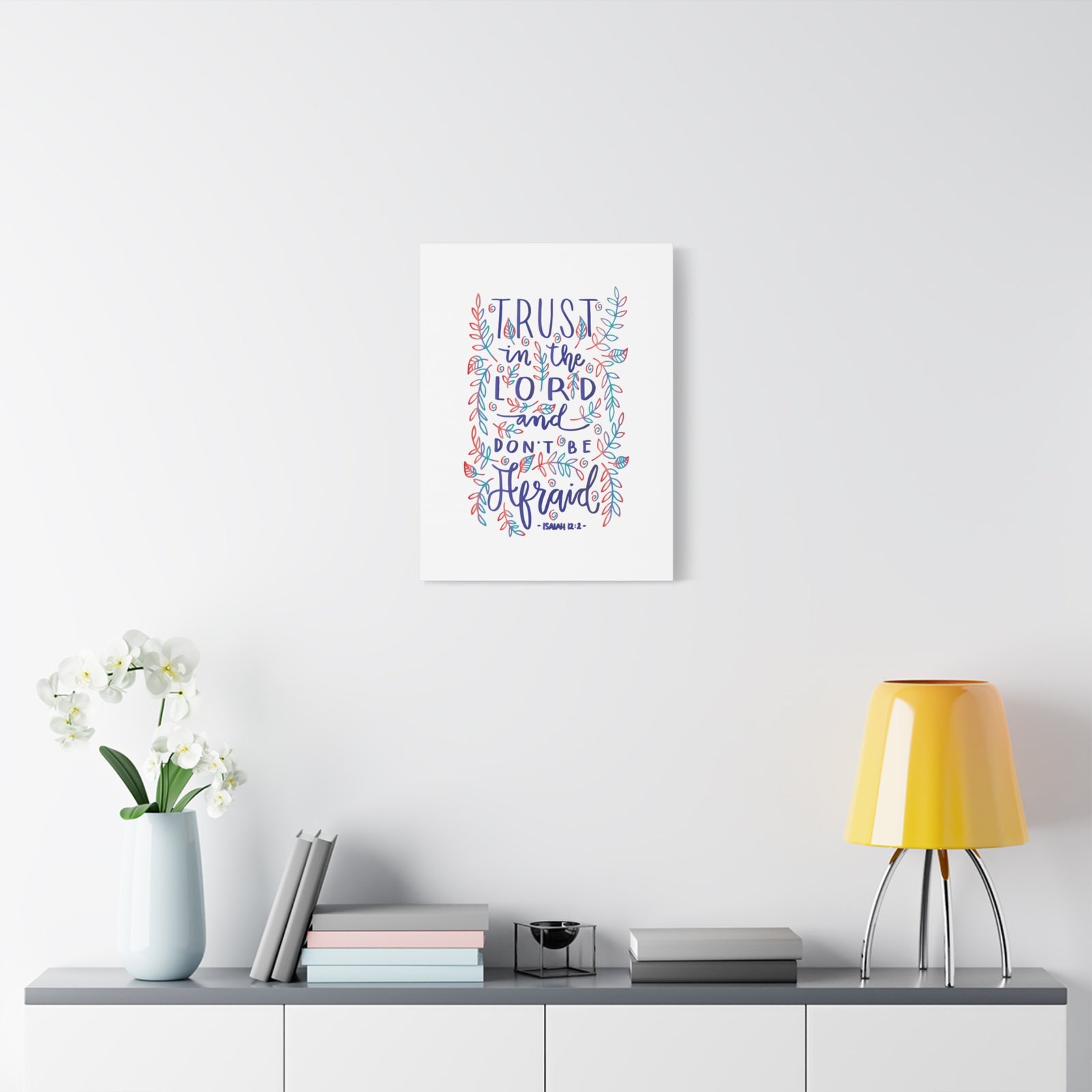 Scripture Canvas Don't Be Afraid Isaiah 12:2 Christian Wall Art Bible Verse Print Ready to Hang-Express Your Love Gifts