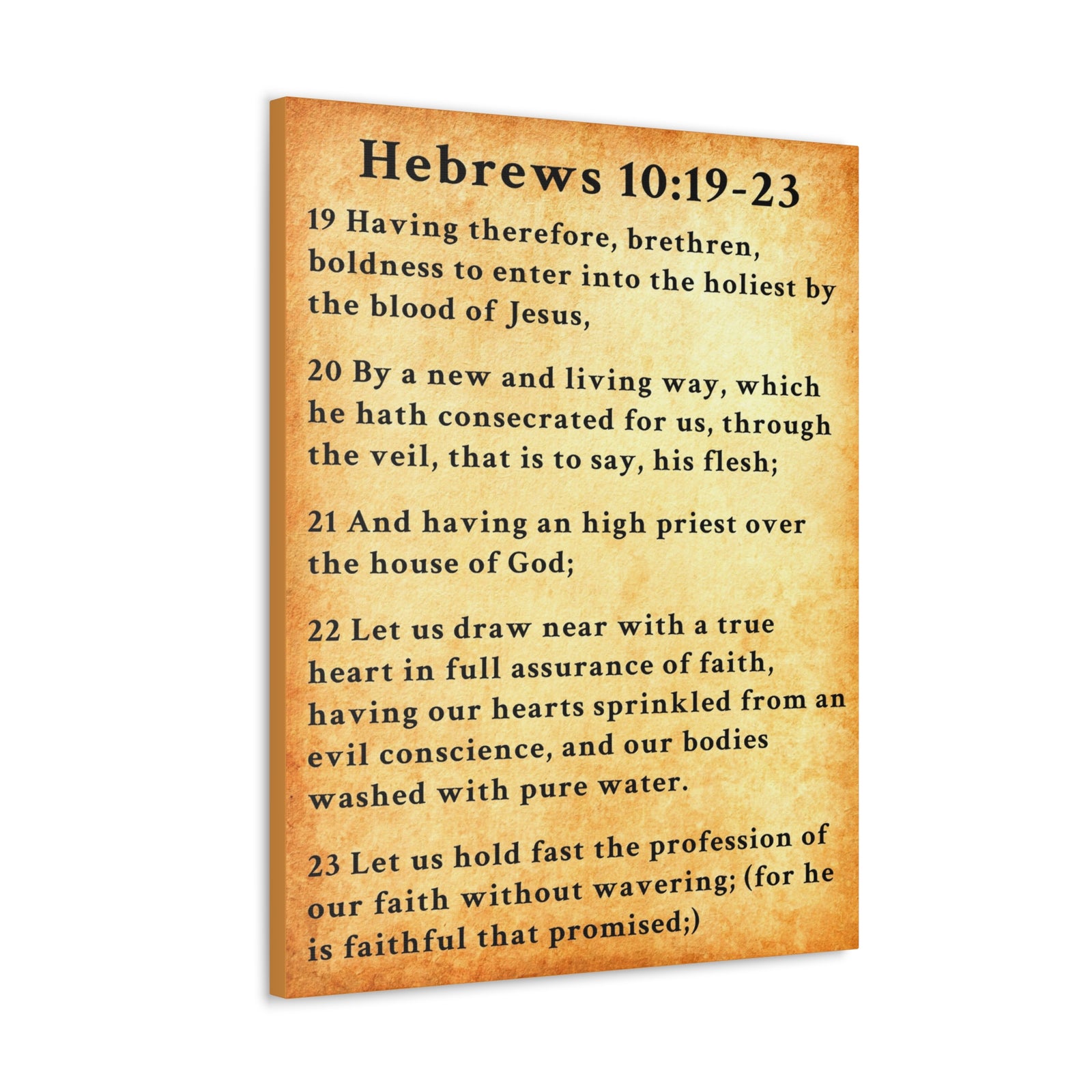 Scripture Walls Hebrews 10:19-23 KJV Bible Verse Canvas Christian Wall Art Ready to Hang Unframed-Express Your Love Gifts
