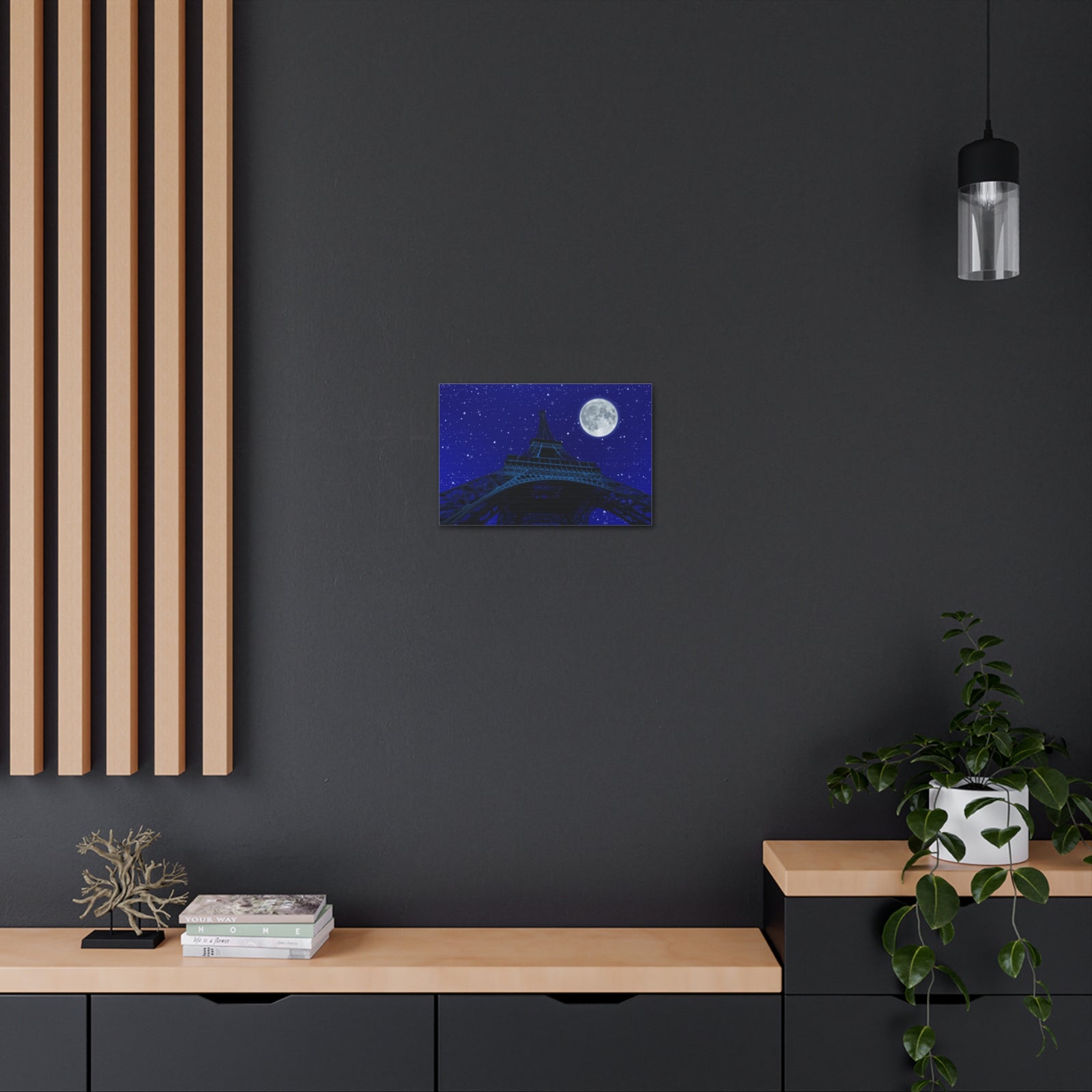 Paris Under Moonlight France Canvas Artwork High-Quality Breathtaking French City for Home Decor Ready to Hang-Express Your Love Gifts