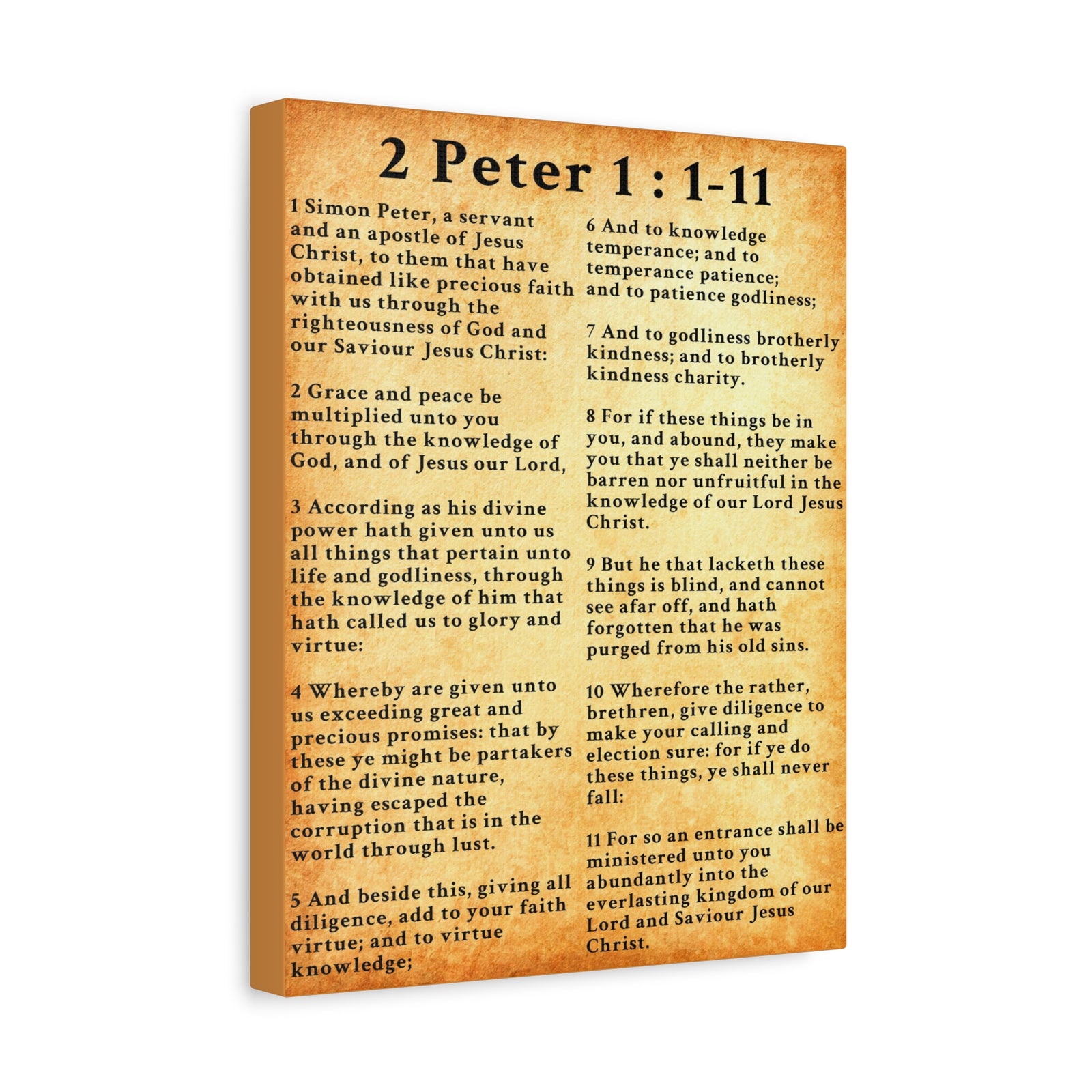 Scripture Walls 2 Peter 1:1-11 KJV Bible Verse Canvas Christian Wall Art Ready to Hang Unframed-Express Your Love Gifts