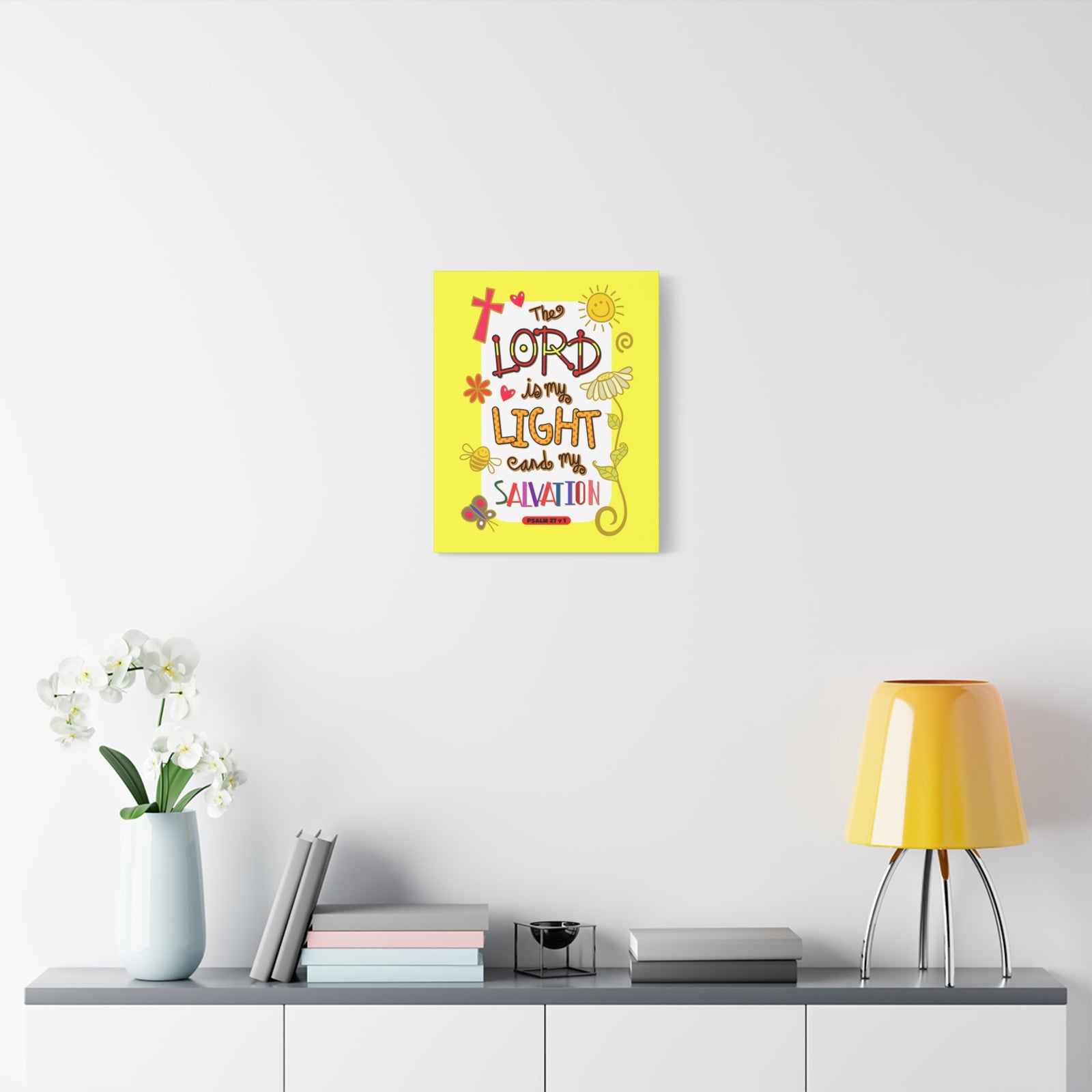 Scripture Walls Lord Is My Light Psalm 27:1 Bible Verse Canvas Christian Wall Art Ready to Hang-Express Your Love Gifts