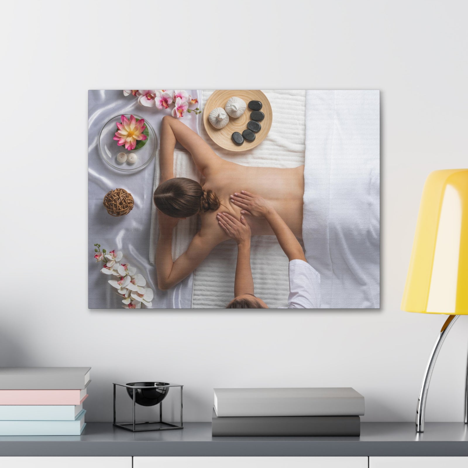 Woman Spa Massage Forest Floral Nature Photography Canvas Wall Art for Home Decor Ready-to-Hang-Express Your Love Gifts