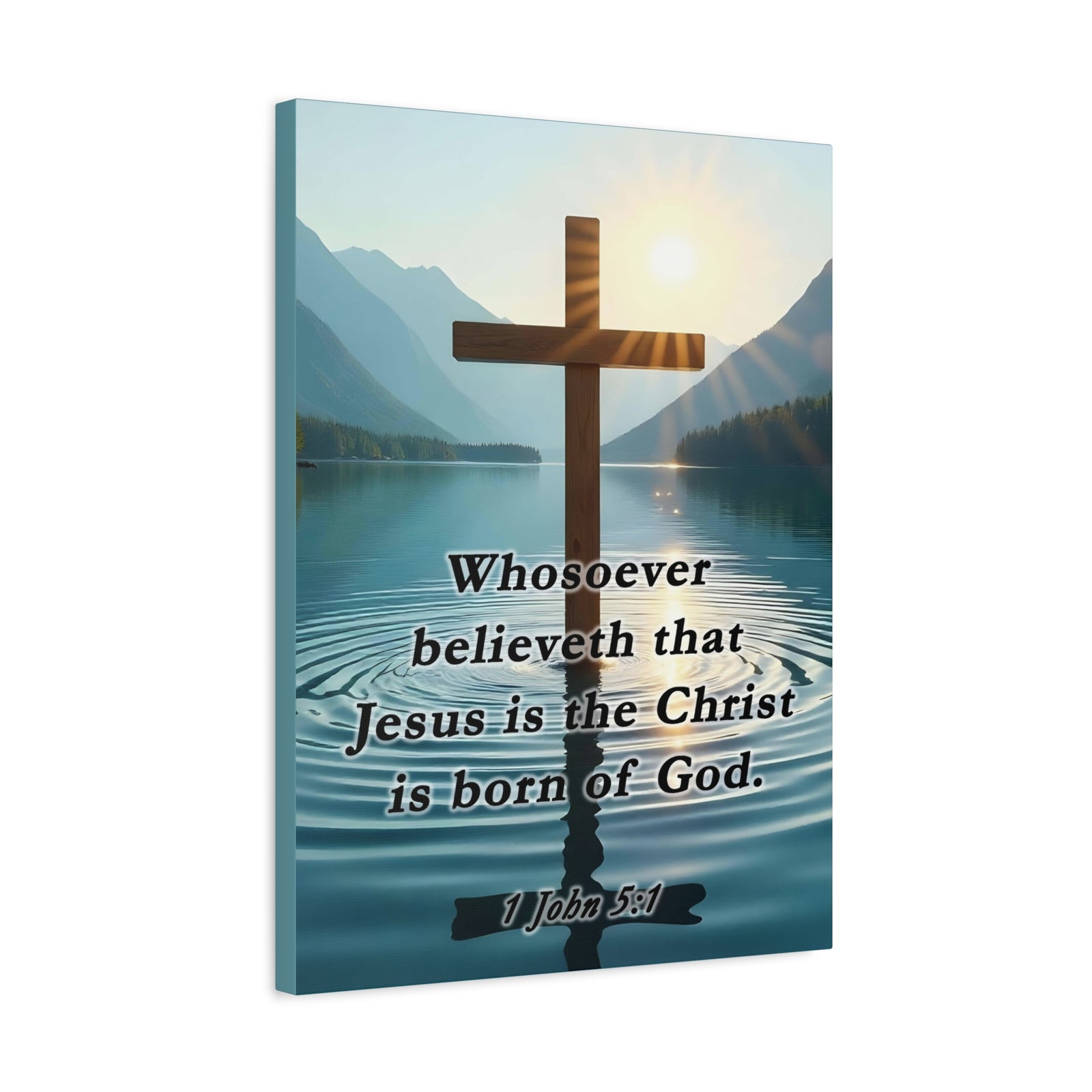 Scripture Walls 1 John 5:1 Jesus is The Christ Bible Verse Canvas Christian Wall Art Ready to Hang Unframed-Express Your Love Gifts