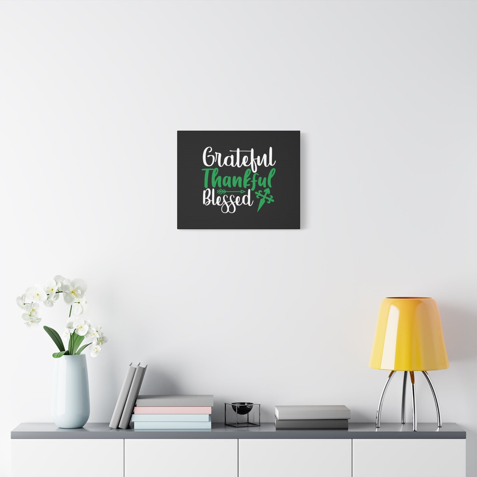Scripture Canvas Grateful, Thankful, Blessed Psalm 106:1 Christian Wall Art Bible Verse Print Ready to Hang-Express Your Love Gifts
