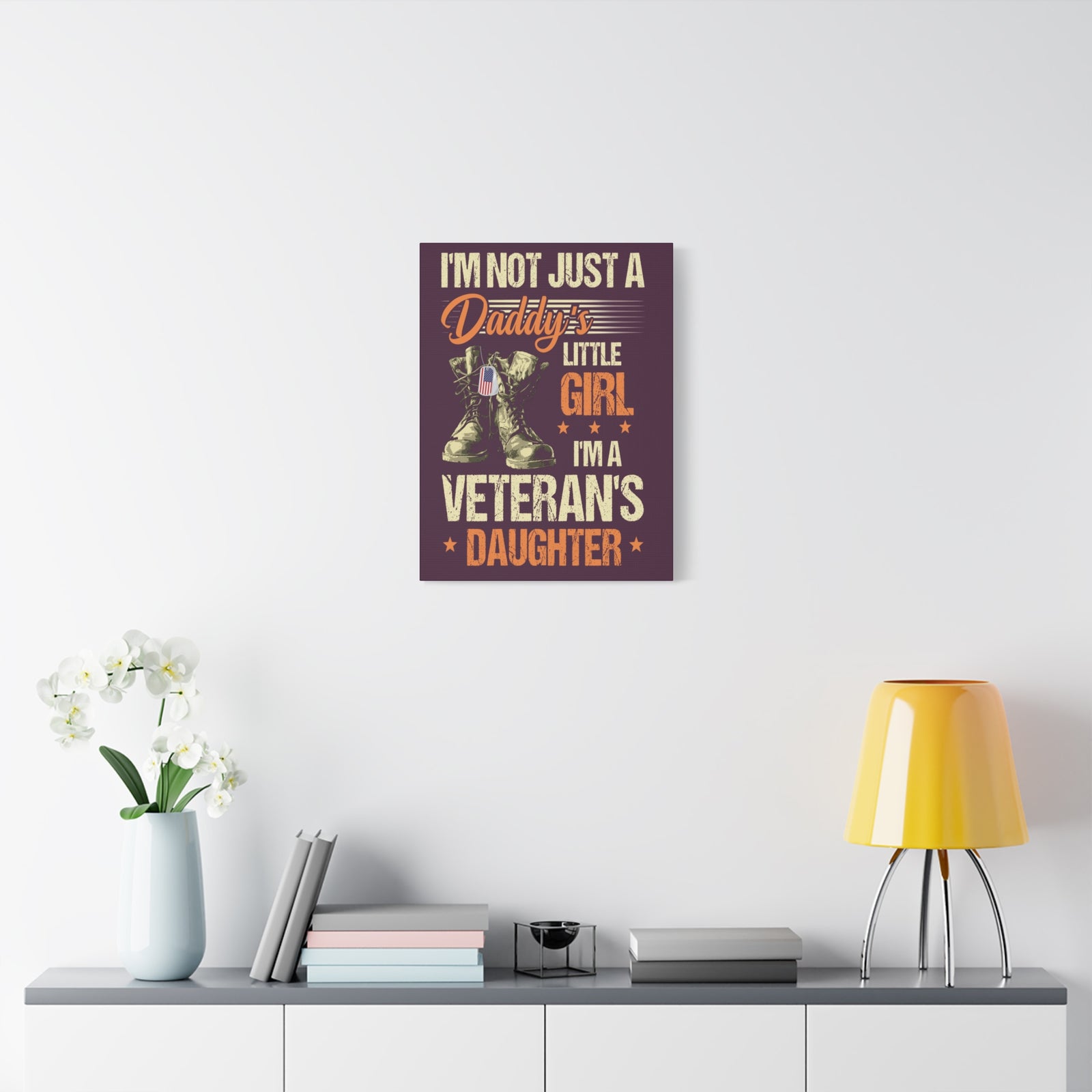 Veteran's Daughter Canvas Art - Proud Military Family Decor-Express Your Love Gifts