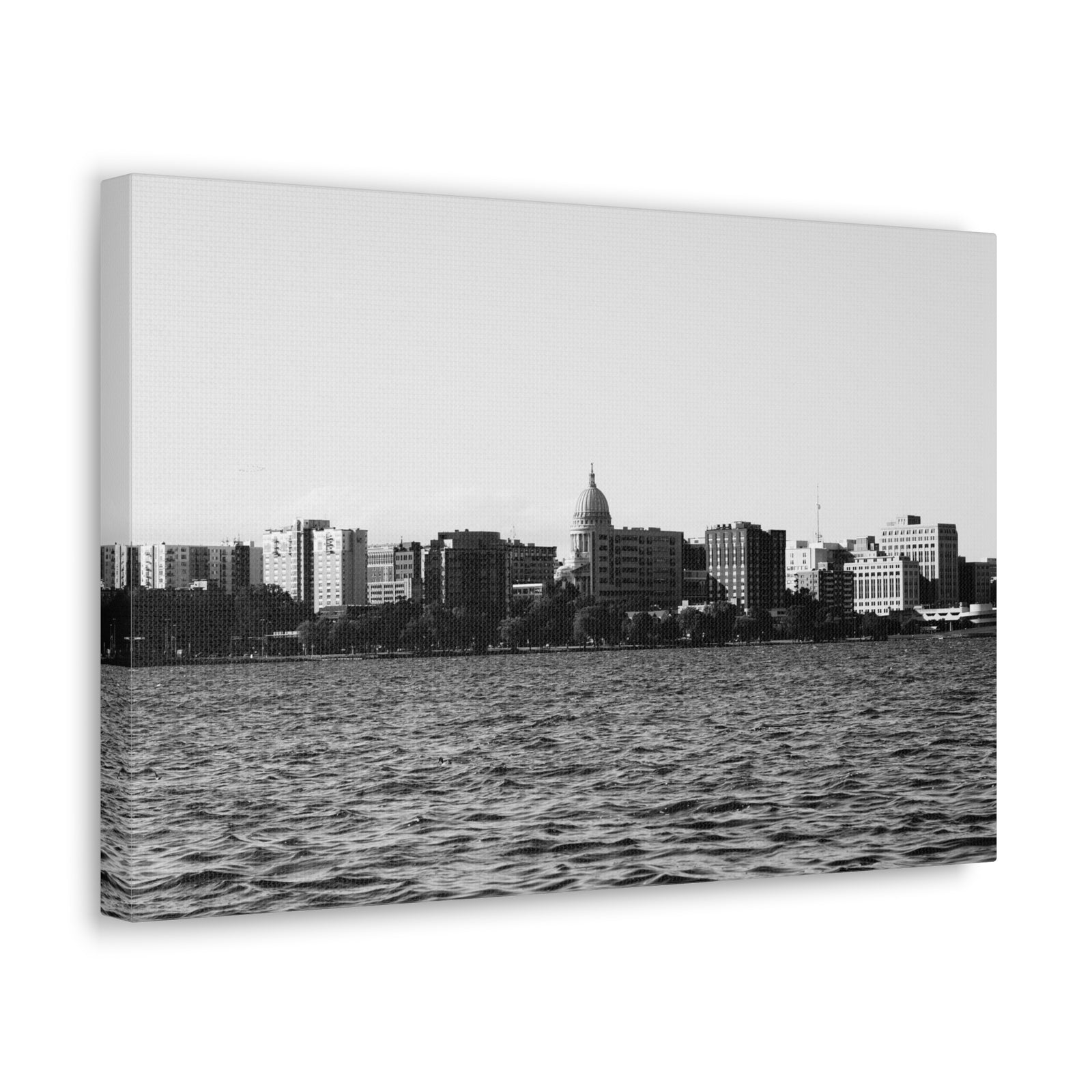 Madison Black White Skyline Canvas Artwork High-Quality Breathtaking Stunning Cityscape for Home Decor Ready to Hang-Express Your Love Gifts