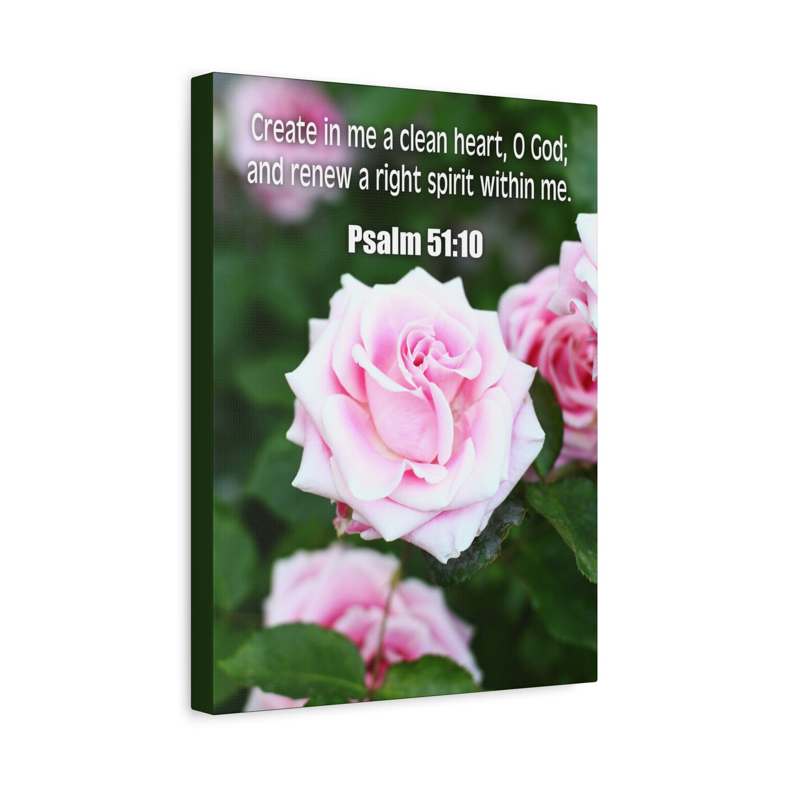 Scripture Canvas Create In Me Psalm 51:10 Christian Wall Art Bible Verse Print Ready to Hang-Express Your Love Gifts