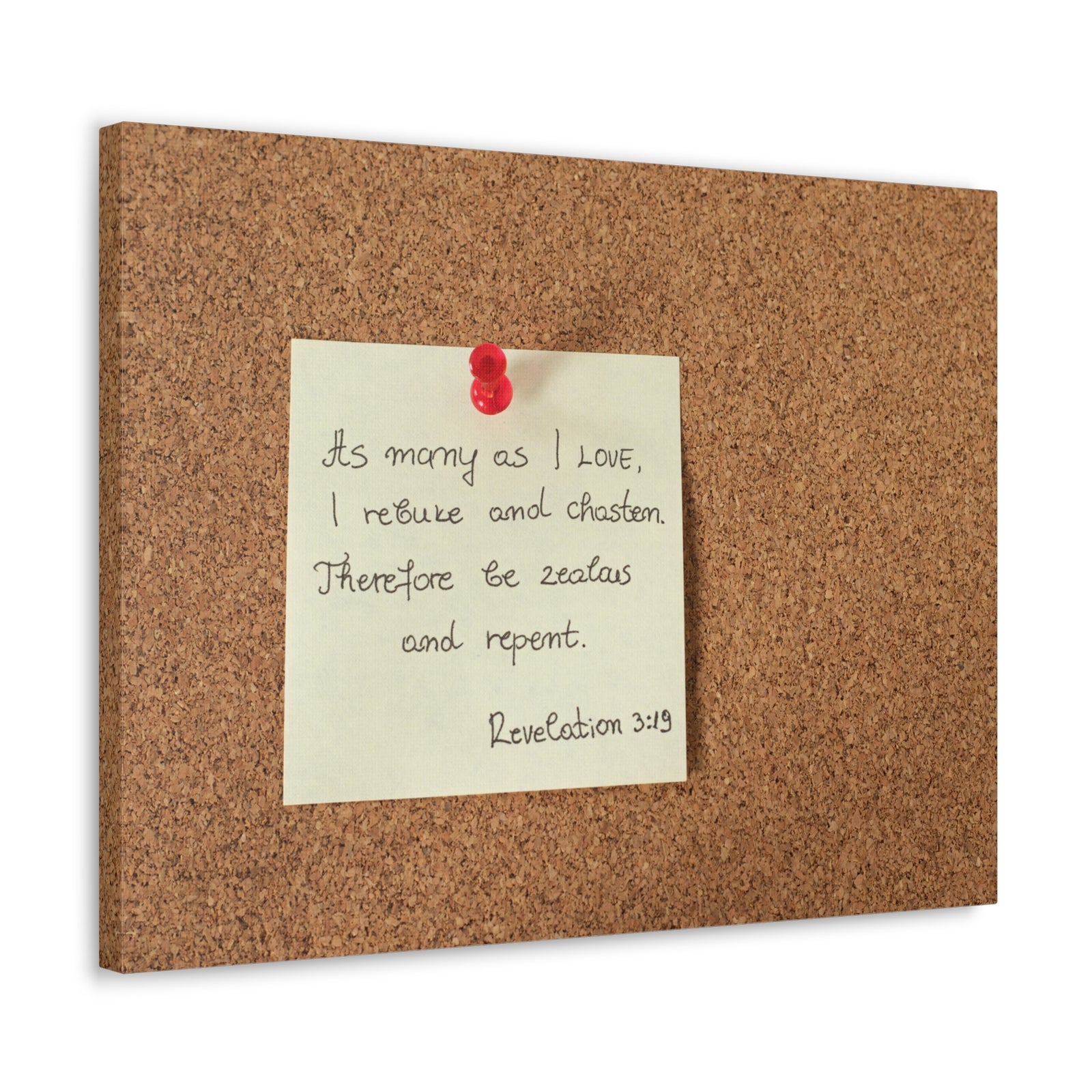 Scripture Walls Be Zealous And Repent Revelation 3:19 Bible Verse Canvas Christian Wall Art Ready to Hang-Express Your Love Gifts