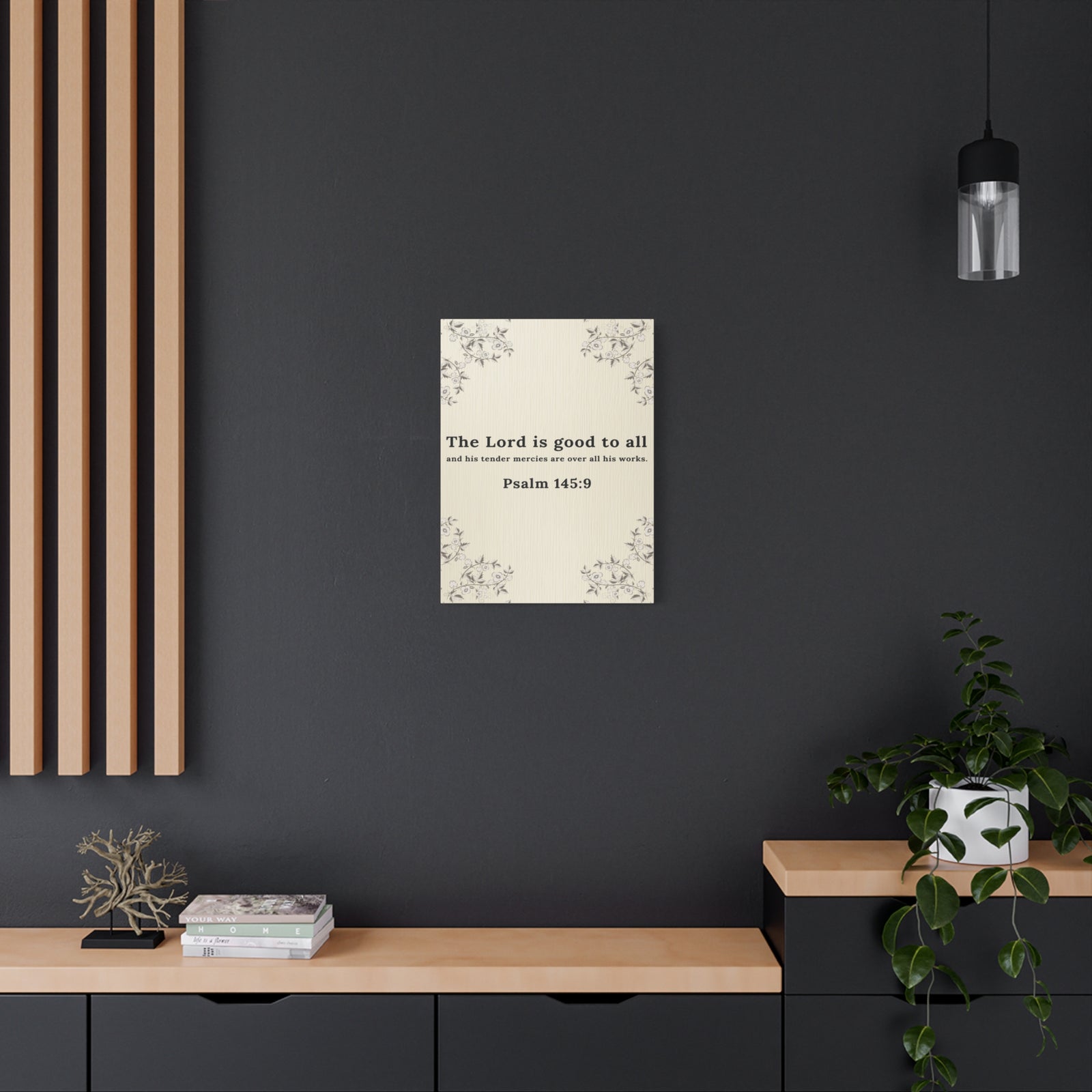 Scripture Walls Psalm 145:9 Lord is Good to All Bible Verse Canvas Christian Wall Art Ready to Hang Unframed-Express Your Love Gifts