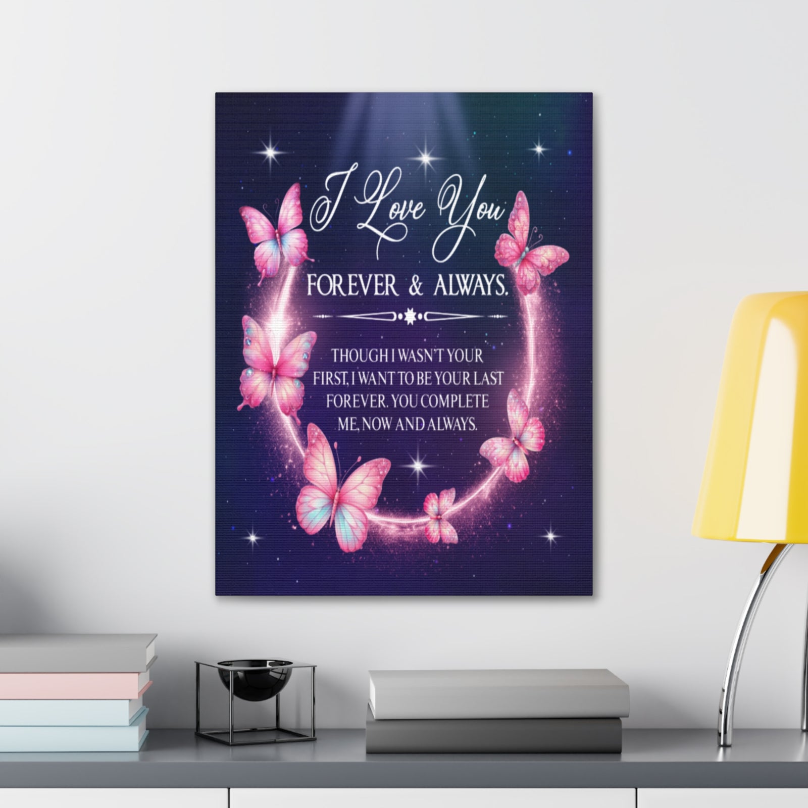 To My Wife Forever & Always Butterfly Canvas Wall Art – Romantic Gift for Eternal Love-Express Your Love Gifts