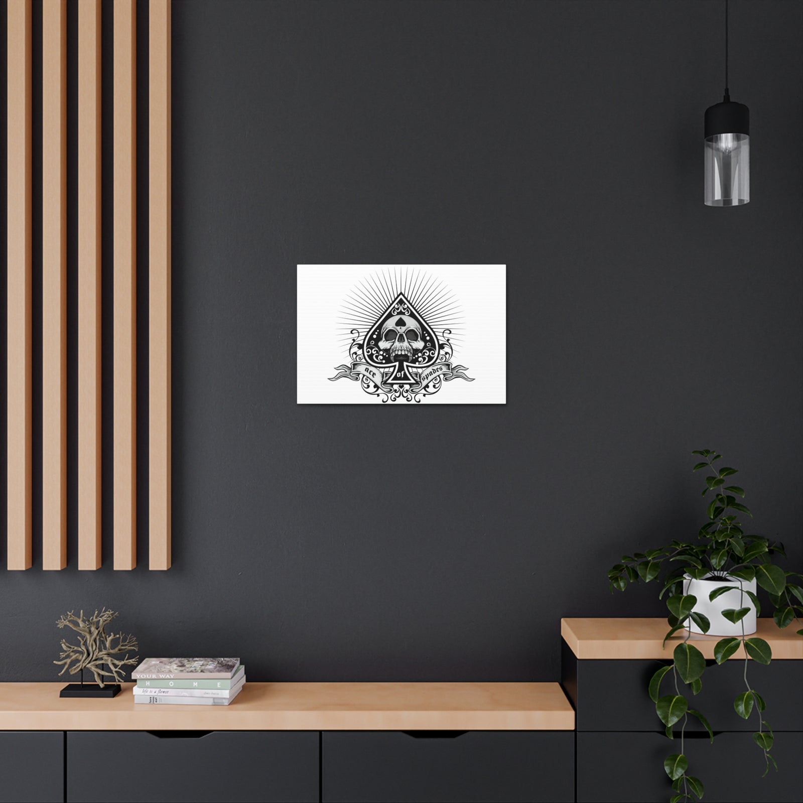 Grunge Ace of Spades Playing Card Canvas Wall Art for Home Decor Ready-to-Hang-Express Your Love Gifts