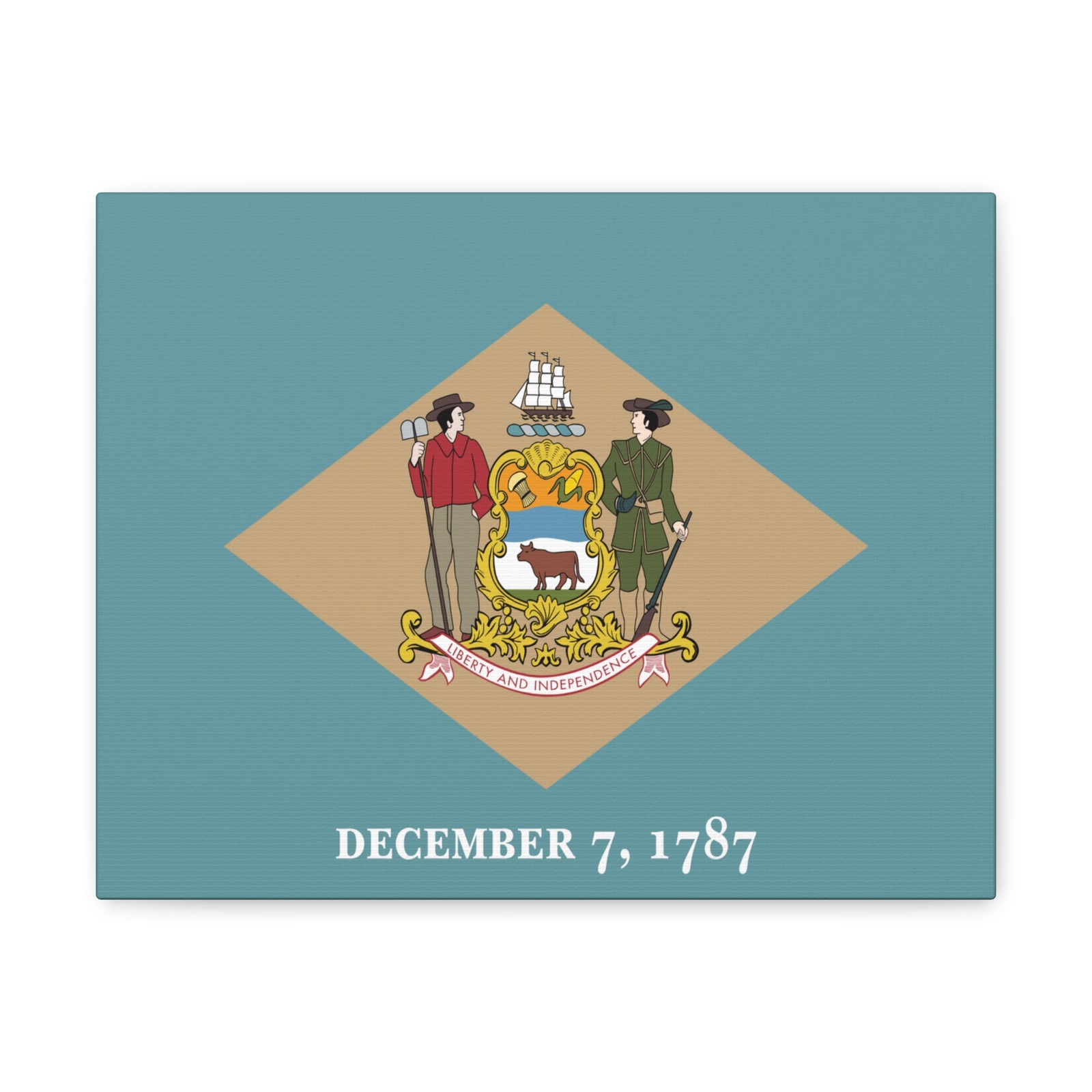 Delaware State Flag Canvas Vibrant Wall Art Unframed Home Decor-Express Your Love Gifts