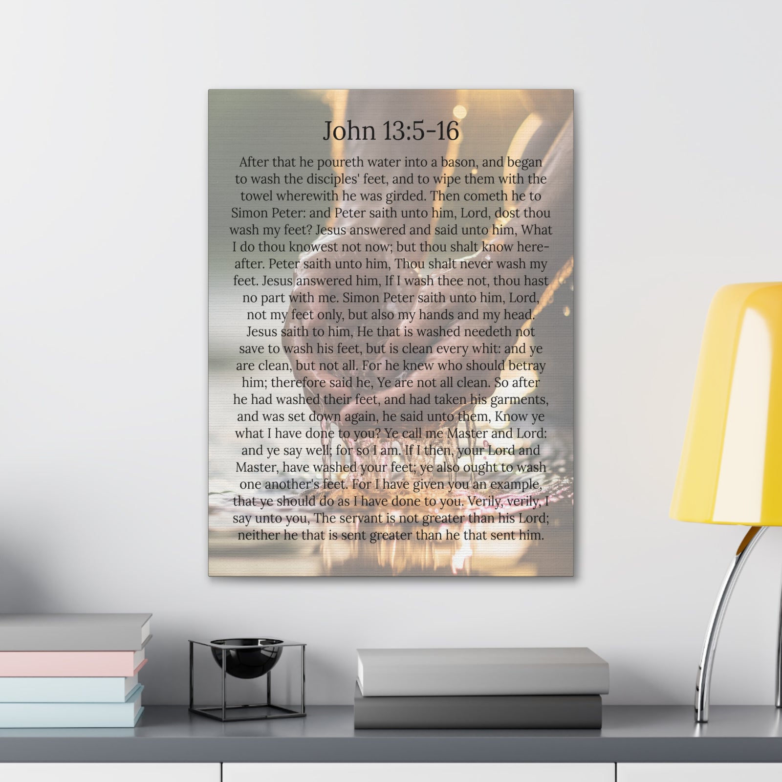 Scripture Walls Footwashing John 13:5-16 Christ Christian Wall Art Print Ready to Hang Unframed-Express Your Love Gifts