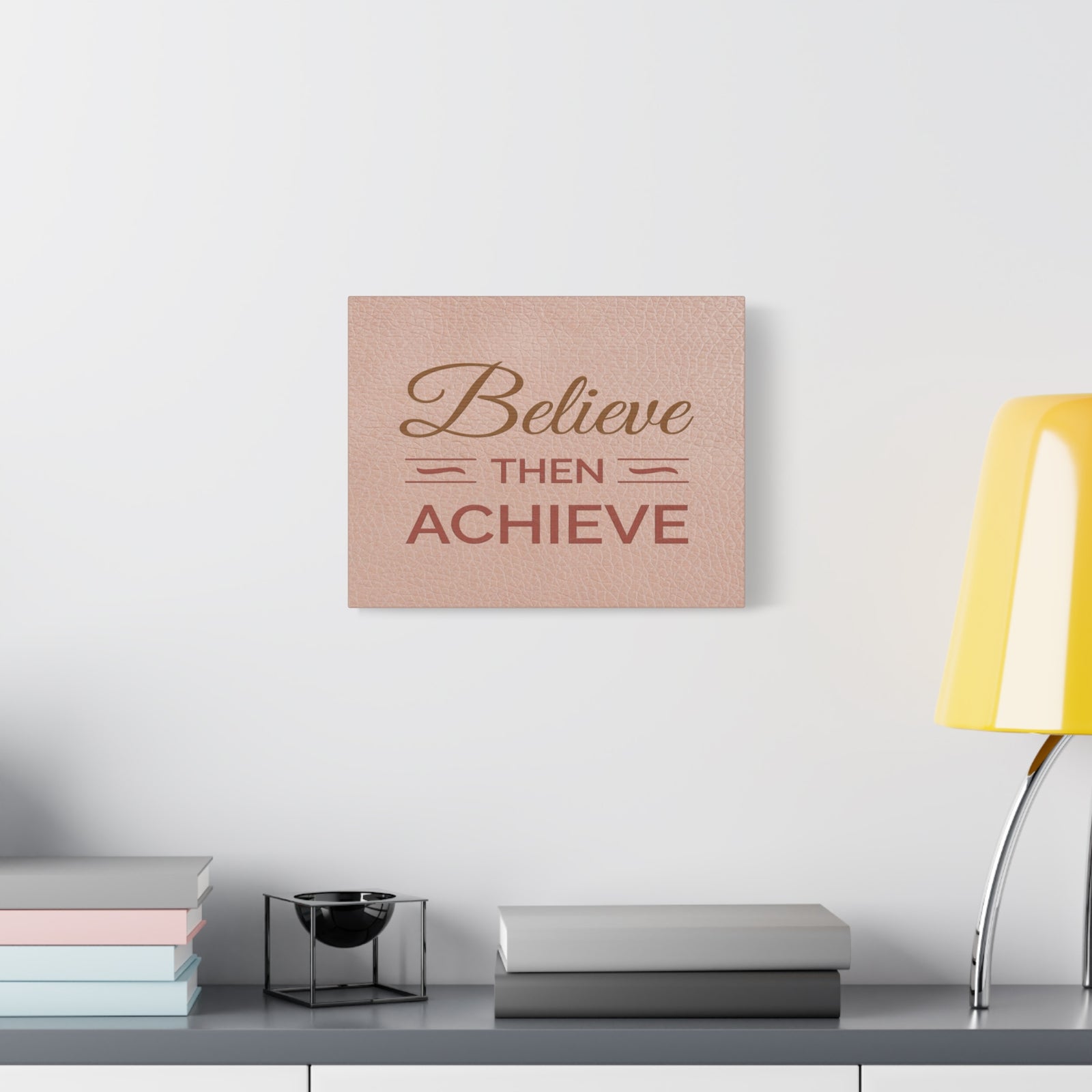 Believe Then Achieve Inspirational Motivational Quote Canvas Wall Art for Home Decor Ready-to-Hang-Express Your Love Gifts