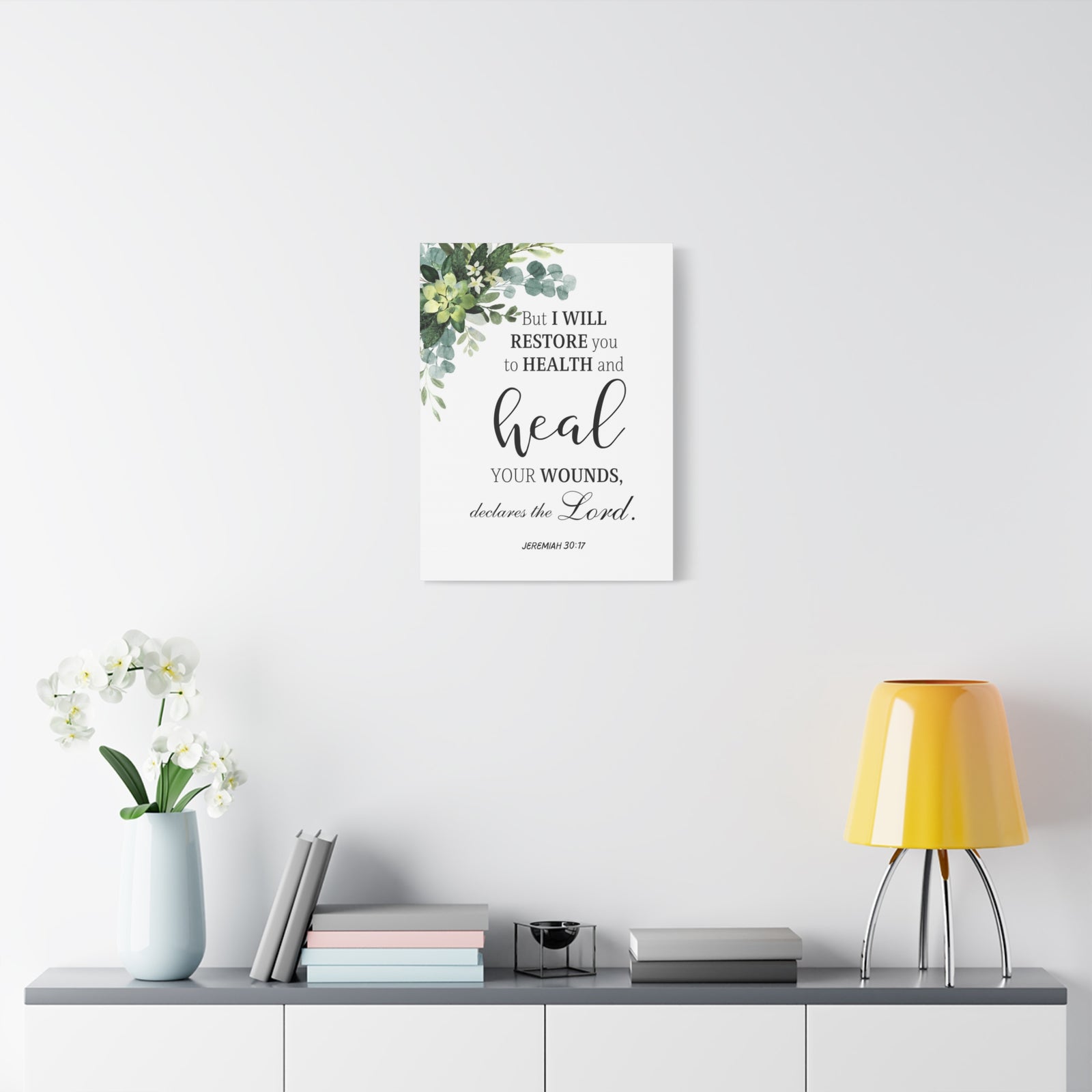 Scripture Walls Jeremiah 30:17 I Will Restore You Bible Verse Canvas Christian Wall Art Ready to Hang Unframed-Express Your Love Gifts