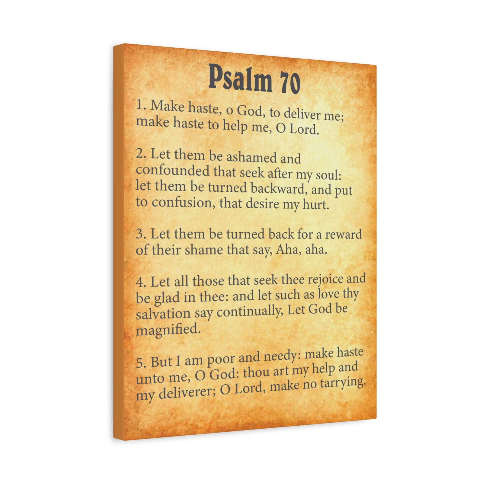 Scripture Walls Psalm 70 Gold Bible Chapter Canvas Christian Wall Art Ready to Hang-Express Your Love Gifts