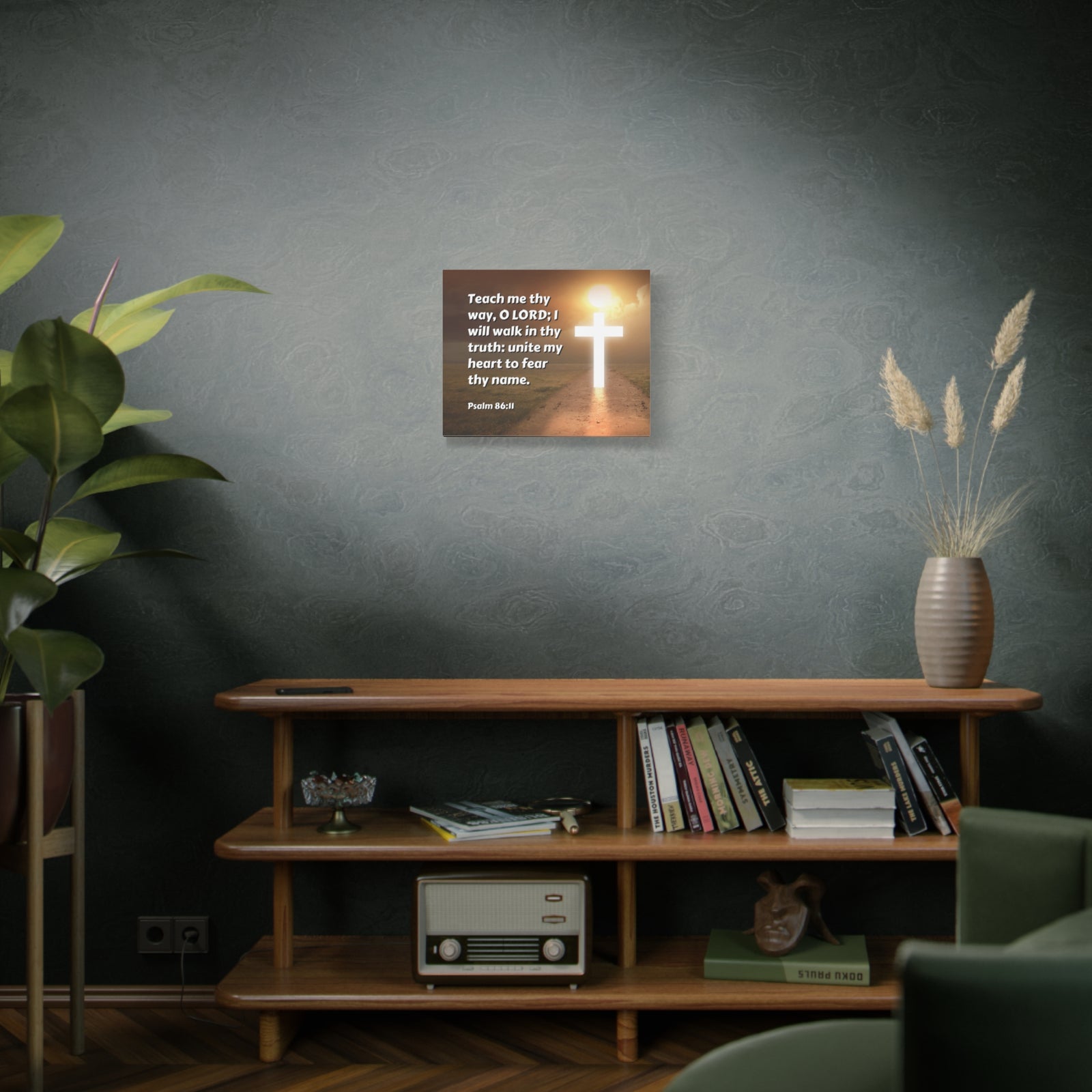 Scripture Canvas Unite My Heart Psalm 86:11 Christian Wall Art Bible Verse Print Ready to Hang-Express Your Love Gifts