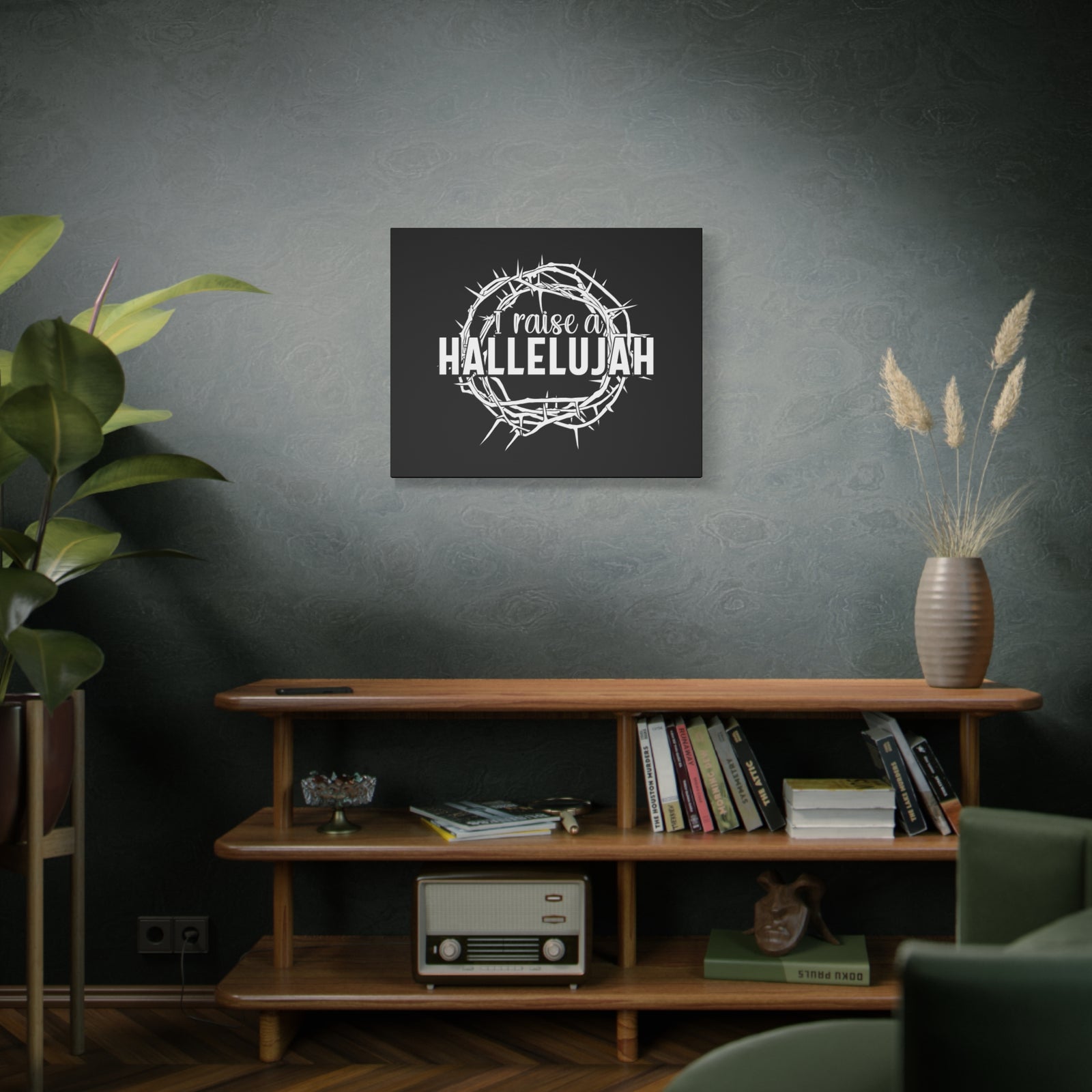 Scripture Canvas I Raise A Hallelujah Psalms 135:3 Christian Wall Art Bible Verse Print Ready to Hang-Express Your Love Gifts