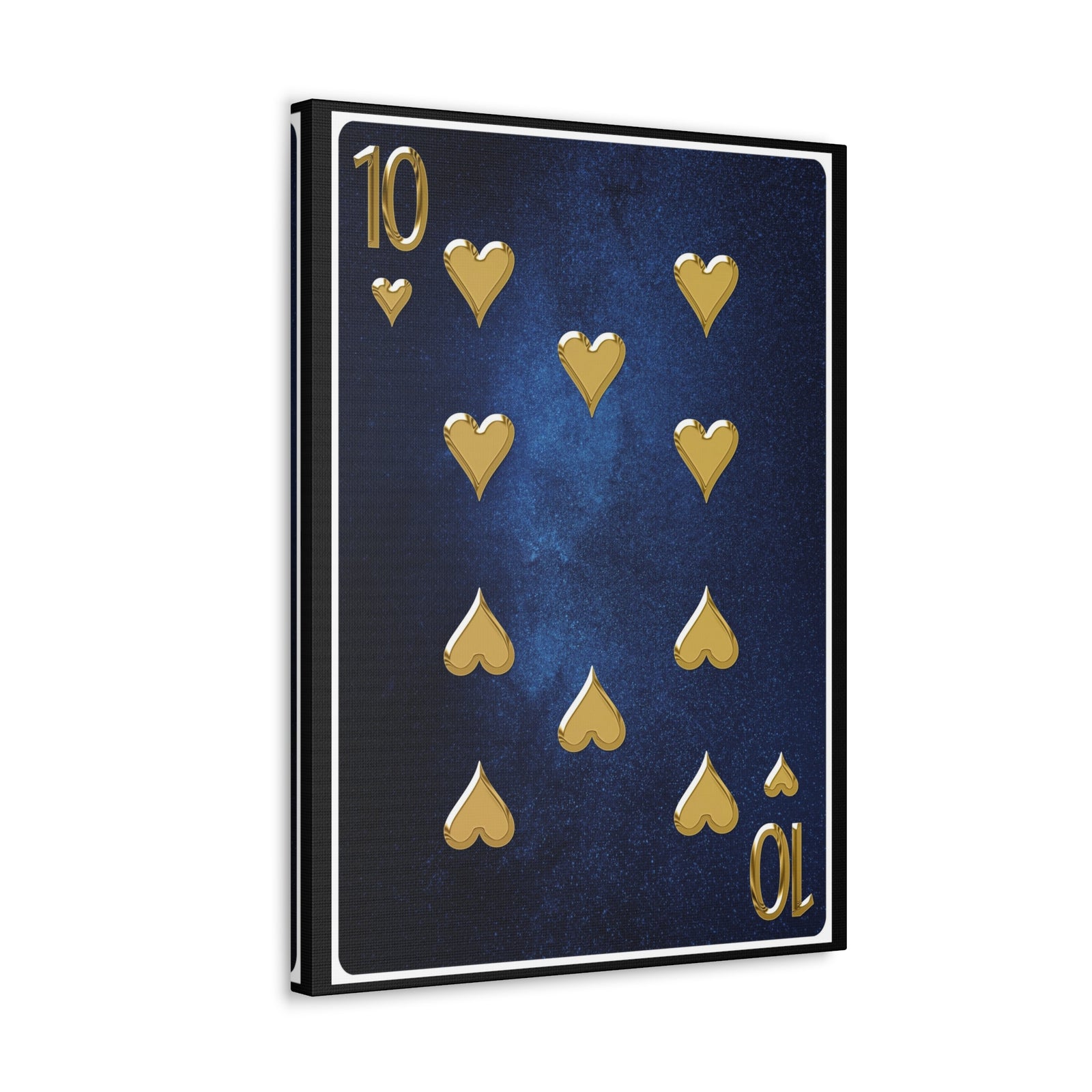 Ten Of Hearts Space Background Playing Card Canvas Wall Art for Home Decor Ready-to-Hang-Express Your Love Gifts