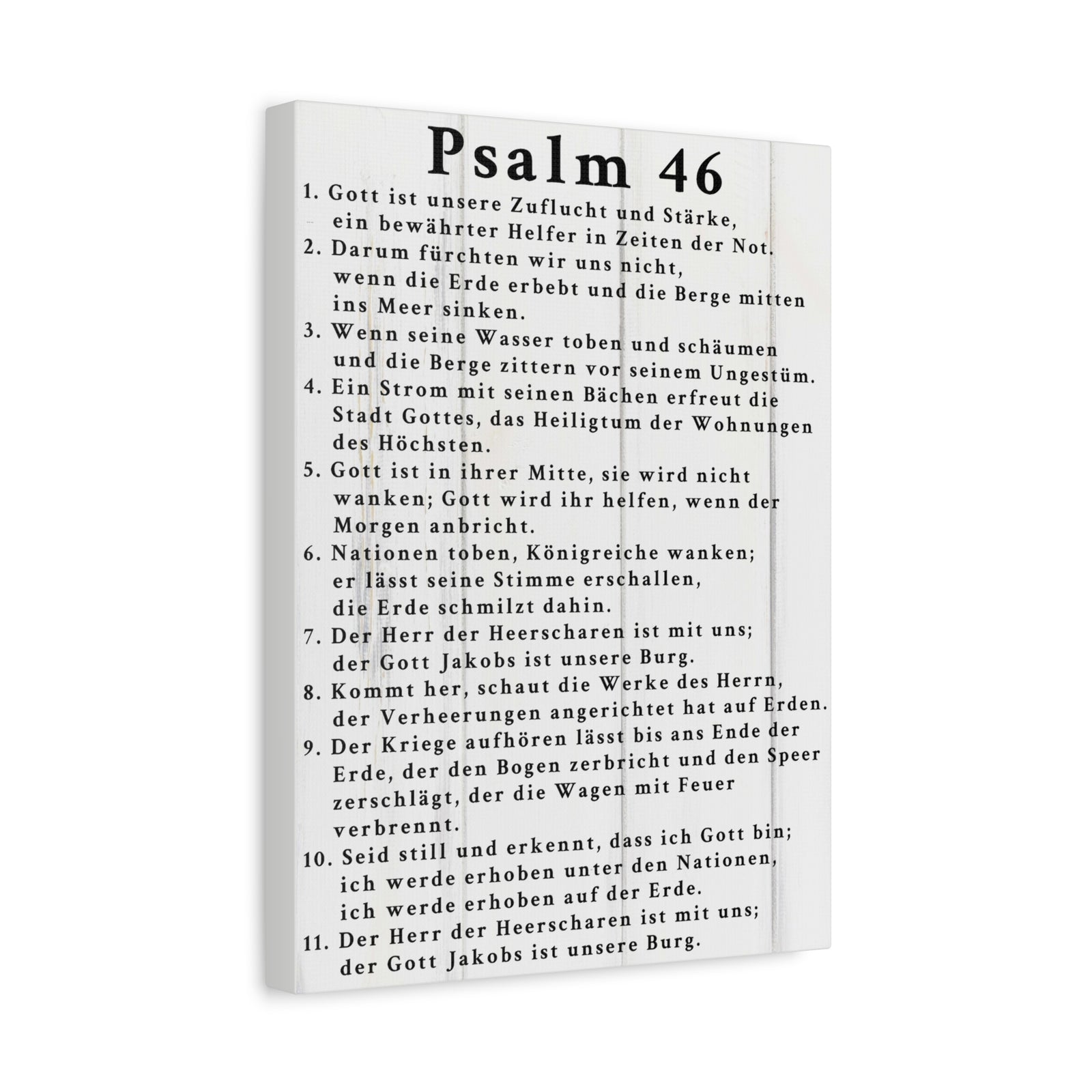 Scripture Walls Psalm 46 German White Bible Verse Canvas Christian Wall Art Ready to Hang Unframed-Express Your Love Gifts