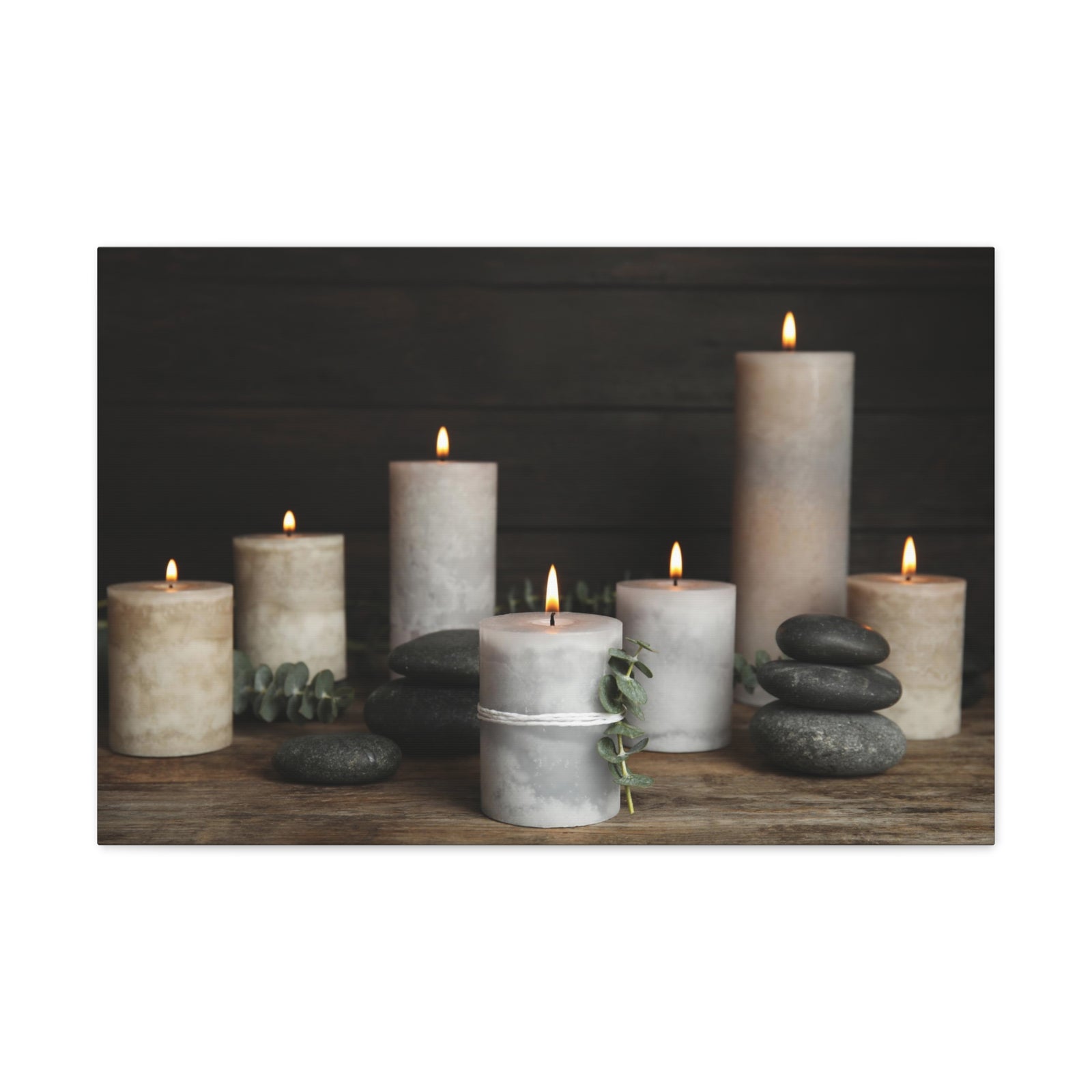 Composition with Burning Candles Forest Floral Nature Photography Canvas Wall Art for Home Decor Ready-to-Hang-Express Your Love Gifts