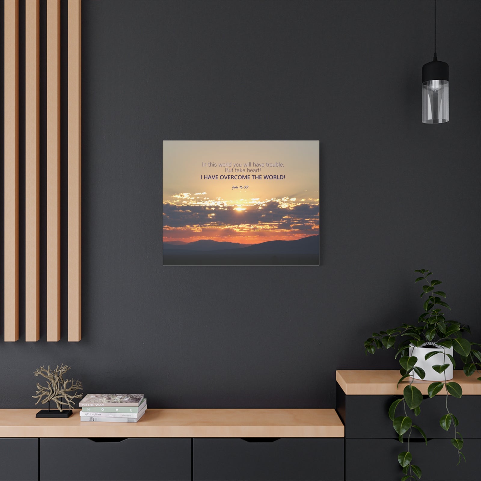 Scripture Walls Overcome The World John 16:33 Bible Verse Canvas Christian Wall Art Ready to Hang-Express Your Love Gifts
