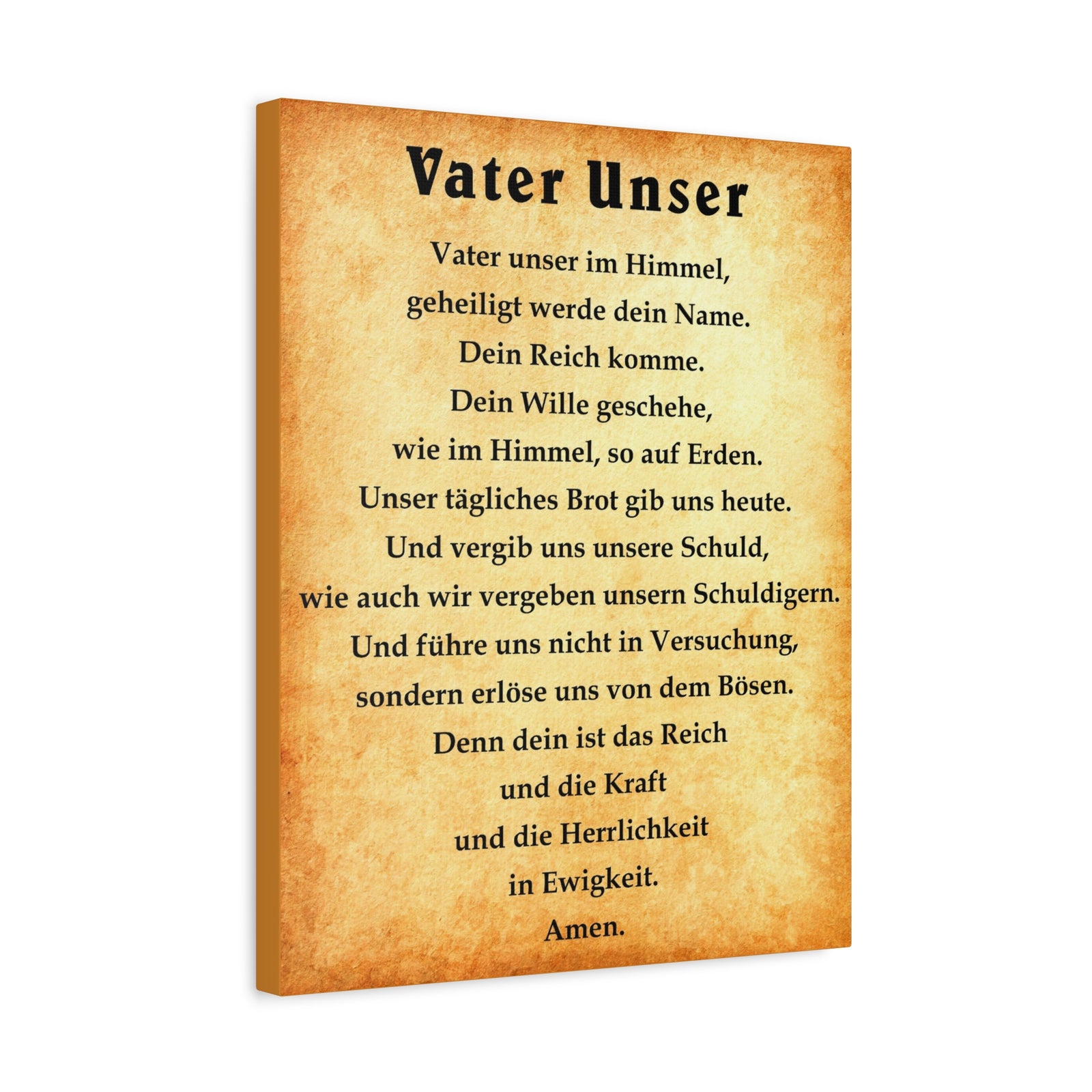 Scripture Walls Lord's Prayer Vater Unser German Gold Bible Verse Canvas Christian Wall Art Ready to Hang Unframed-Express Your Love Gifts