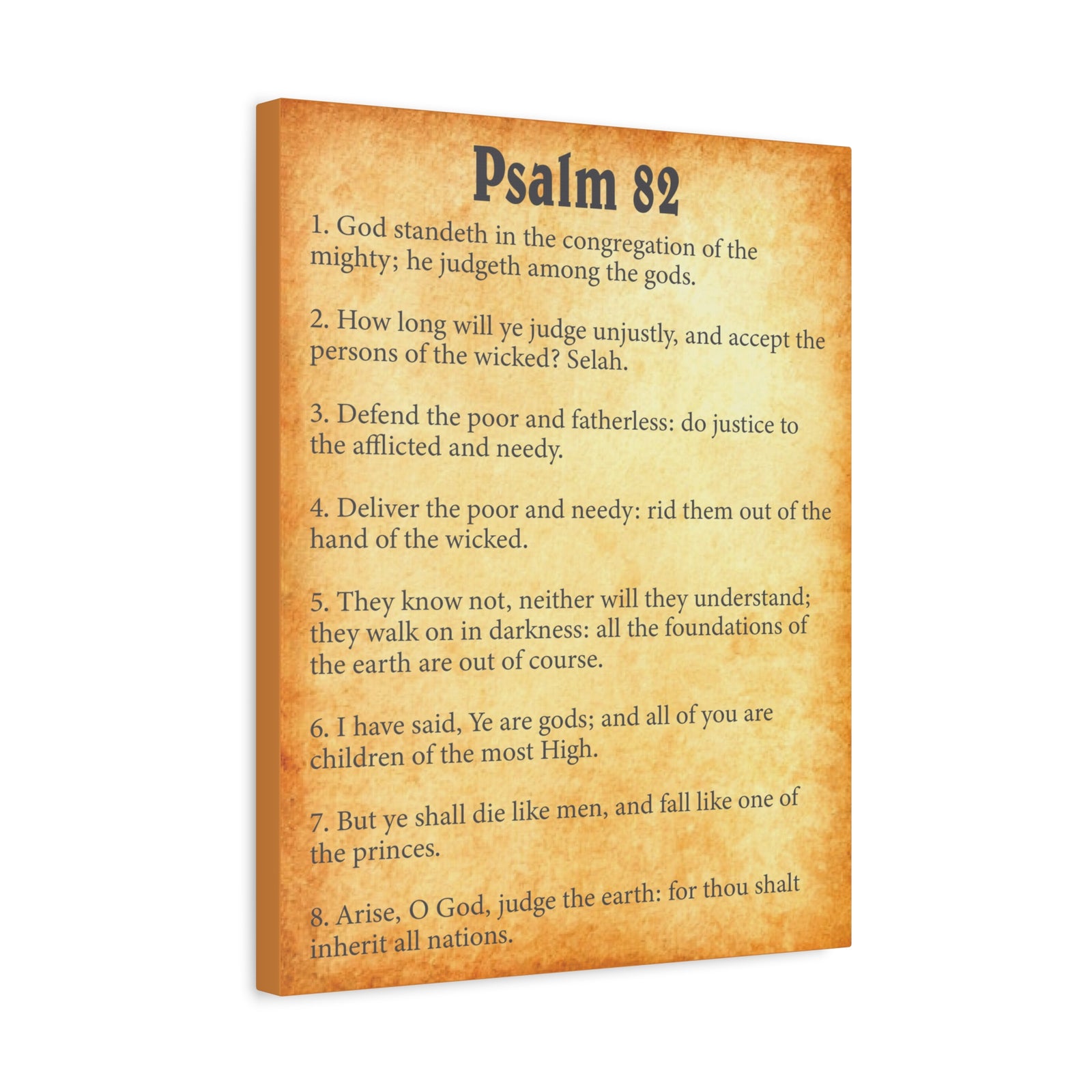 Scripture Walls Psalm 82 Gold Bible Chapter Canvas Christian Wall Art Ready to Hang-Express Your Love Gifts