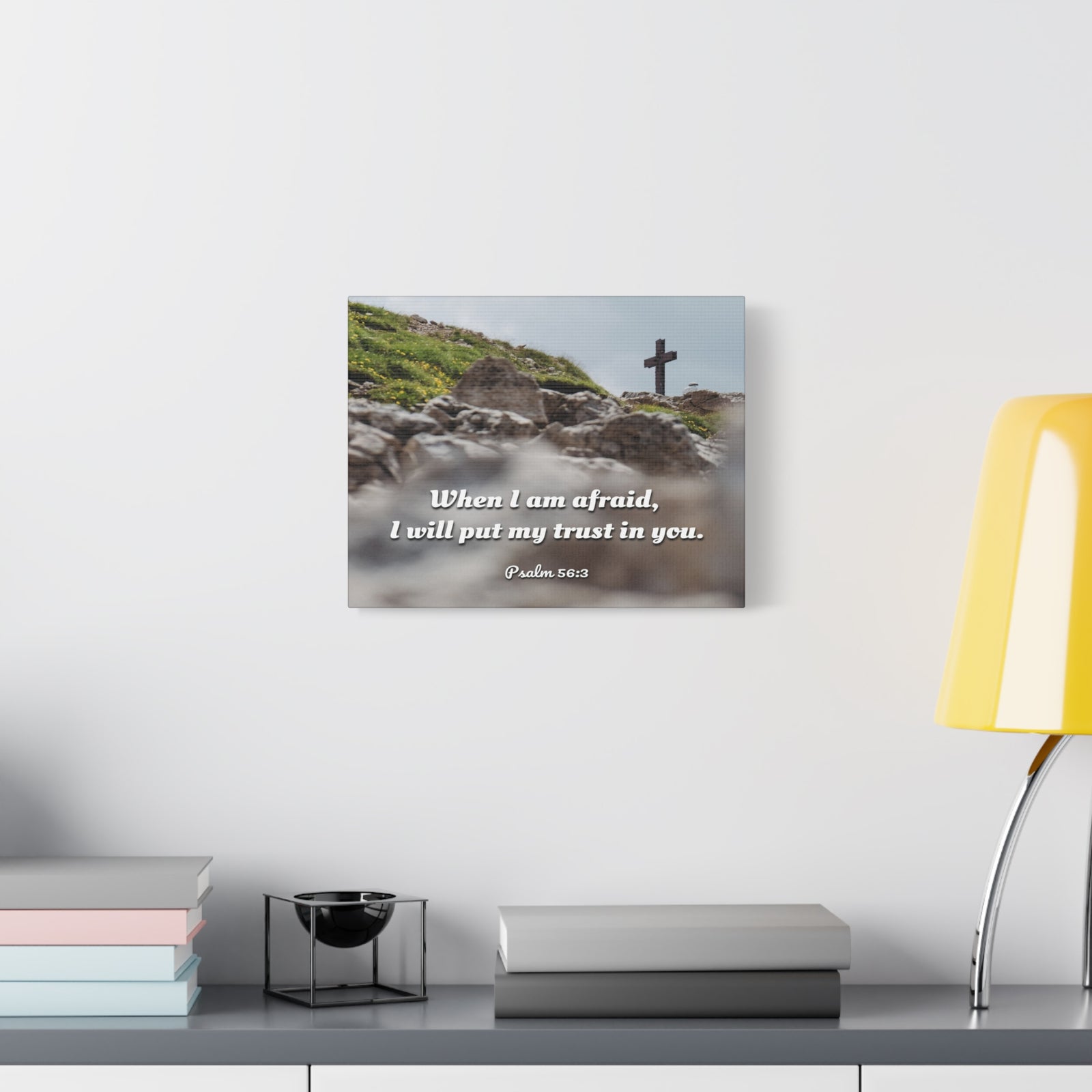 Scripture Canvas Trust In Thee Psalms 56:3 Christian Wall Art Bible Verse Print Ready to Hang-Express Your Love Gifts