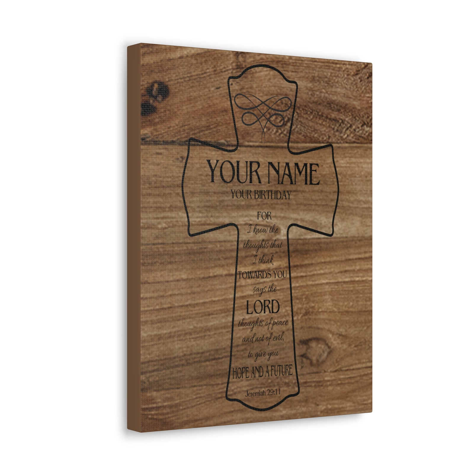 Scripture Walls Personalized Hope and a Future Jeremiah 29:11 Bible Chapter Canvas Christian Wall Art Ready to Hang-Express Your Love Gifts