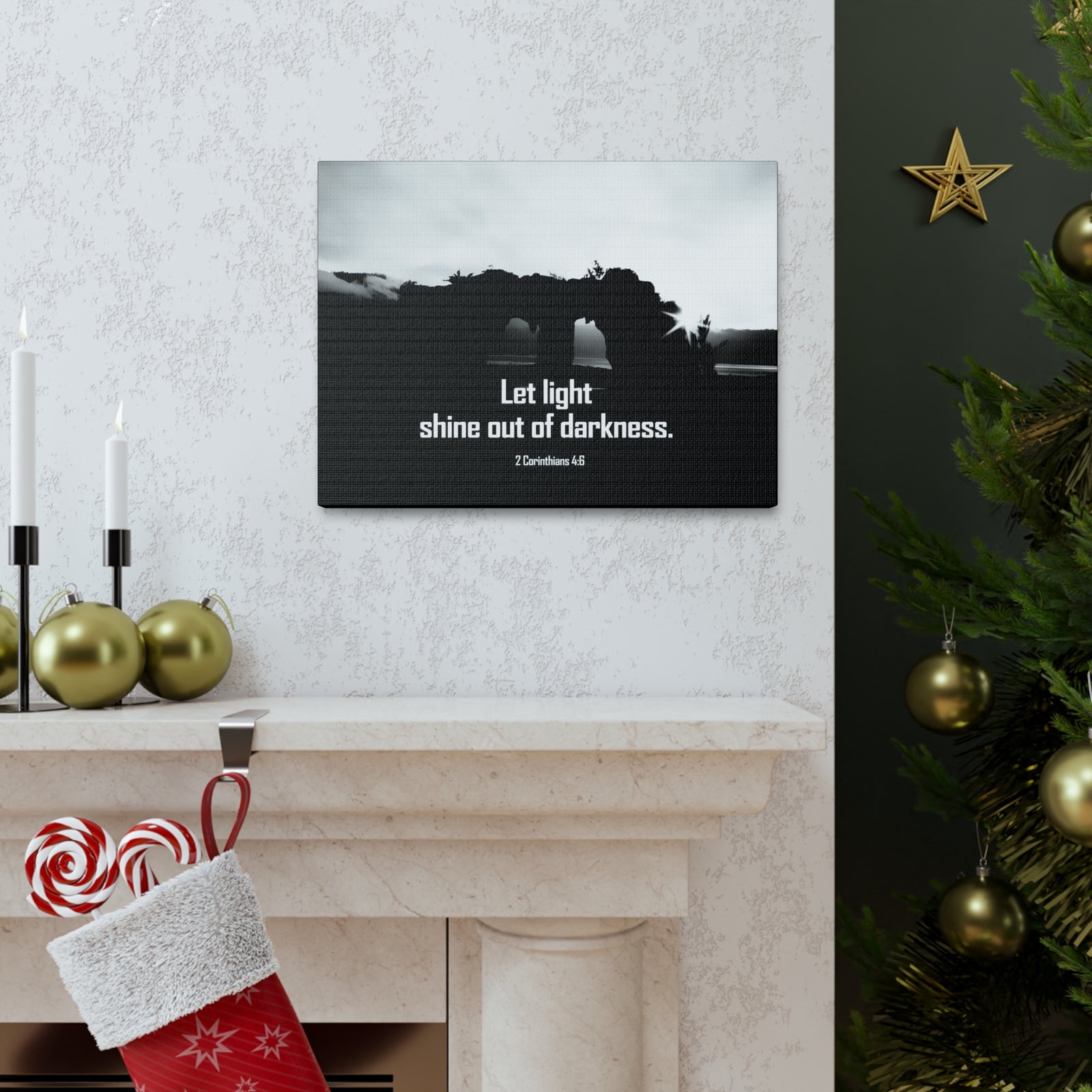 Scripture Walls Let Light Shine 2 Corinthians 4:6 Bible Verse Canvas Christian Wall Art Ready to Hang Unframed-Express Your Love Gifts