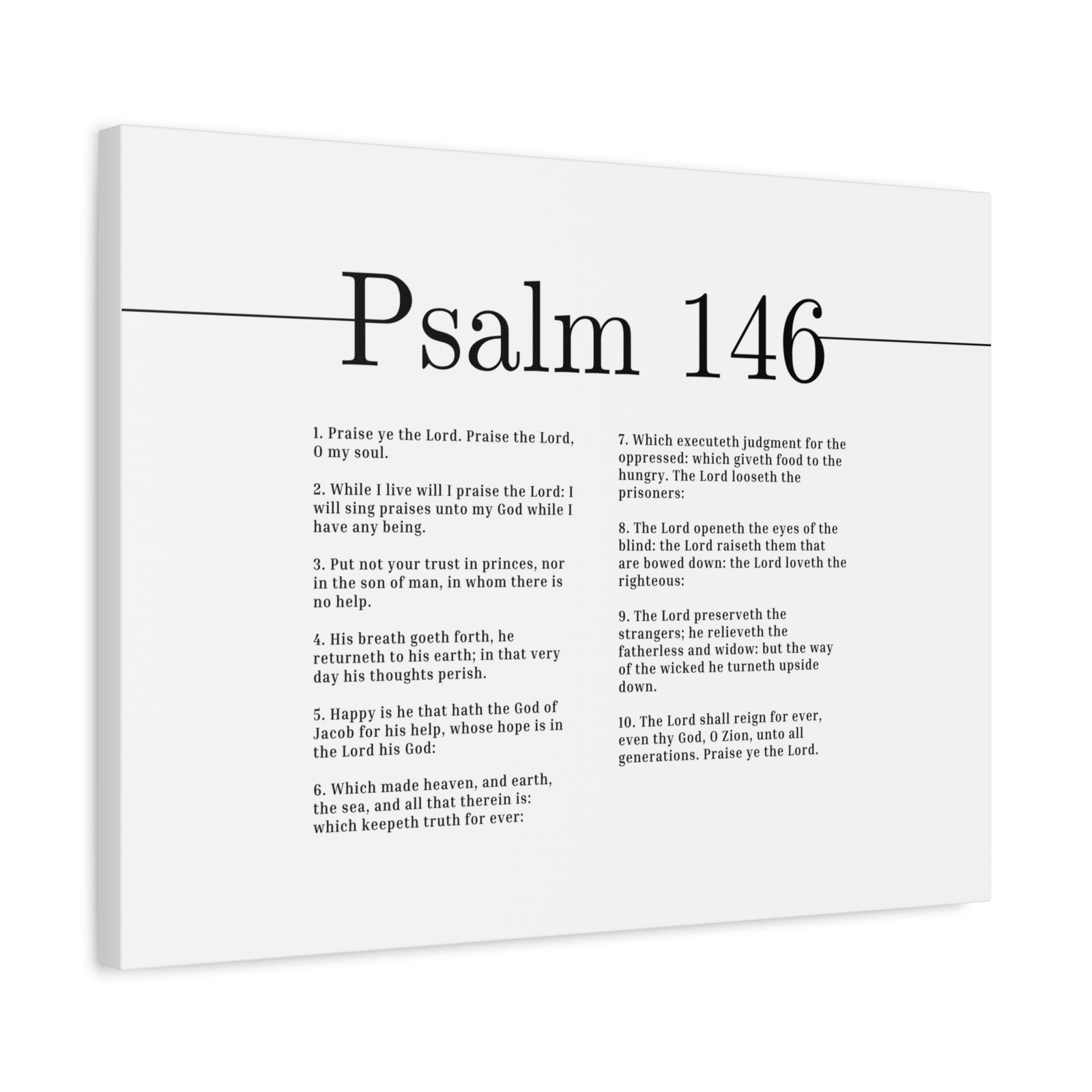Scripture Canvas The Lord Loveth The Righteous Psalm 146 Christian Wall Art Bible Verse Print Ready to Hang-Express Your Love Gifts