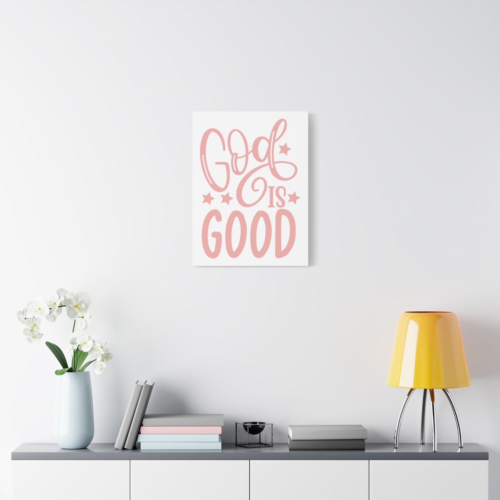 Scripture Canvas God Is Good Psalm 107:1 Christian Wall Art Print Ready to Hang-Express Your Love Gifts