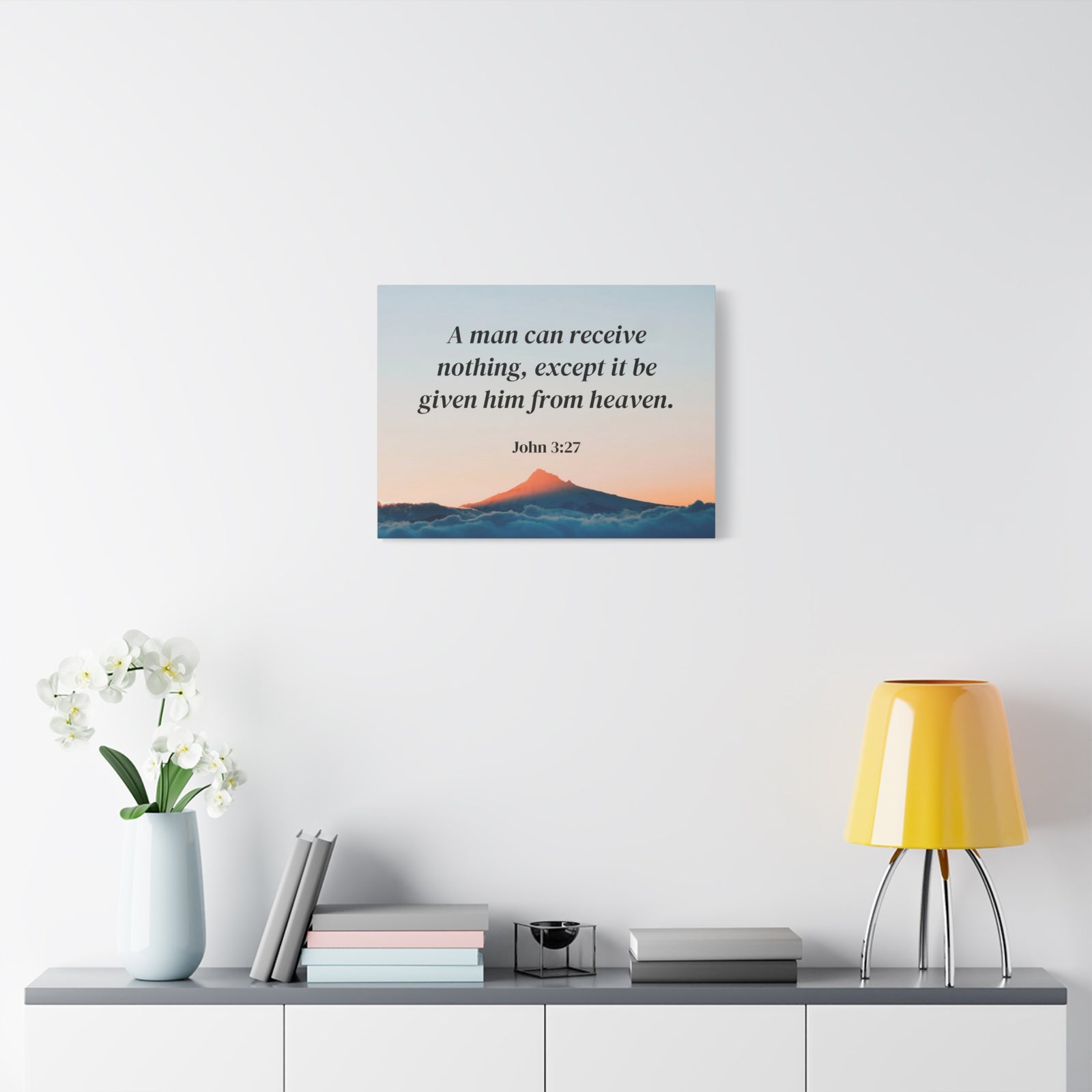 Scripture Canvas From Heaven John 3:27 Christian Wall Art Bible Verse Print Ready to Hang-Express Your Love Gifts