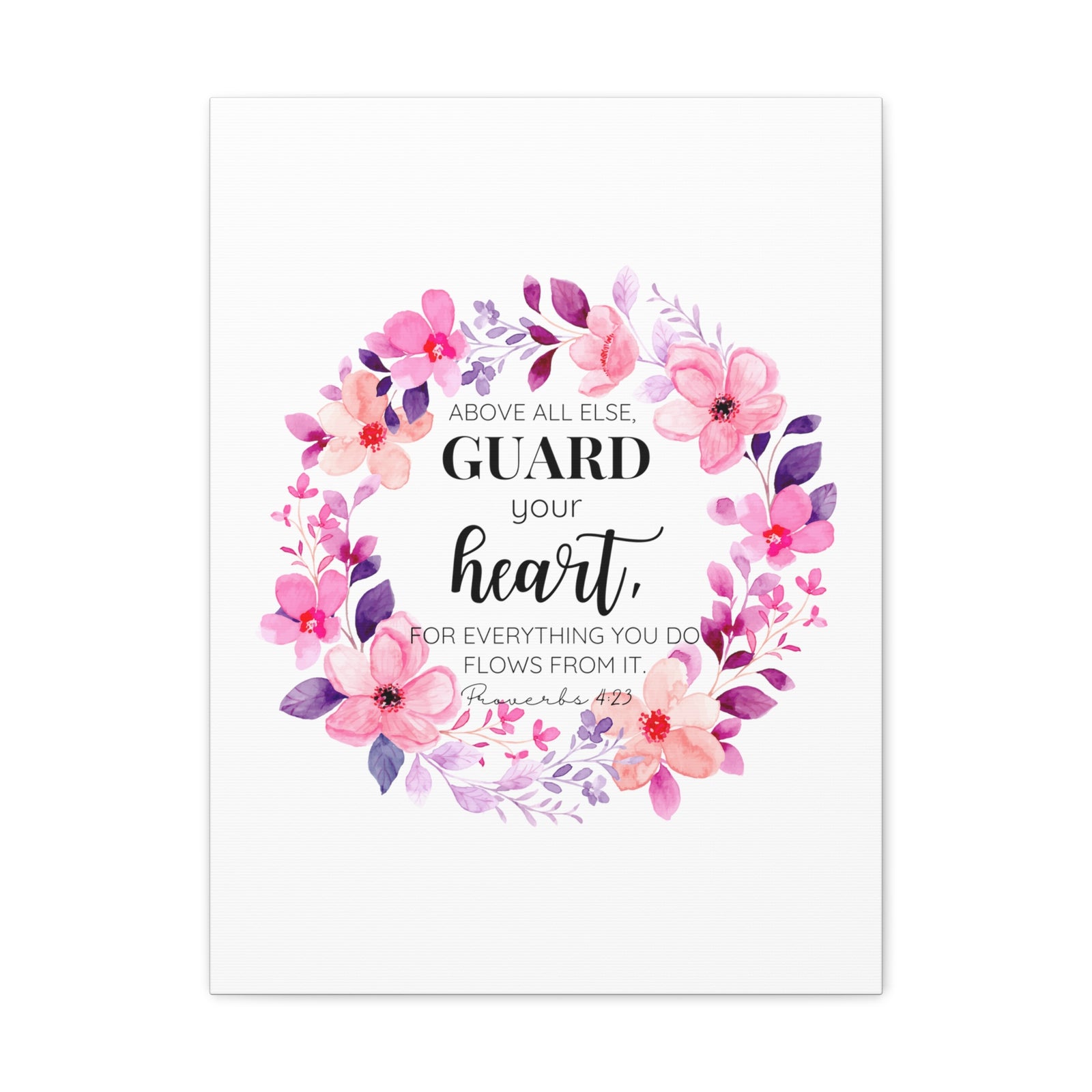 Scripture Walls Proverbs 4:23 Guard Your Heart Bible Verse Canvas Christian Wall Art Ready to Hang Unframed-Express Your Love Gifts