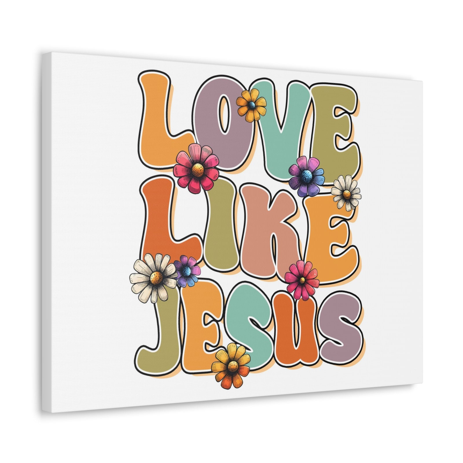 Scripture Walls Love Like Jesus Retro Bible Verse Canvas Christian Wall Art Ready to Hang Unframed-Express Your Love Gifts
