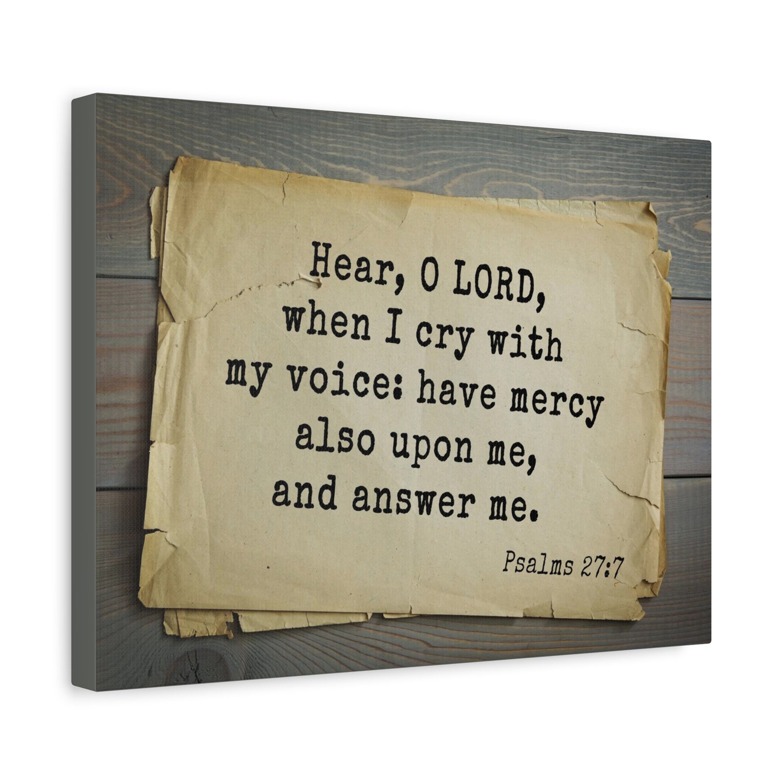 Scripture Walls Hear O Lord Psalms 27:7 Bible Verse Canvas Christian Wall Art Bible Verse Print Ready To Hang-Express Your Love Gifts