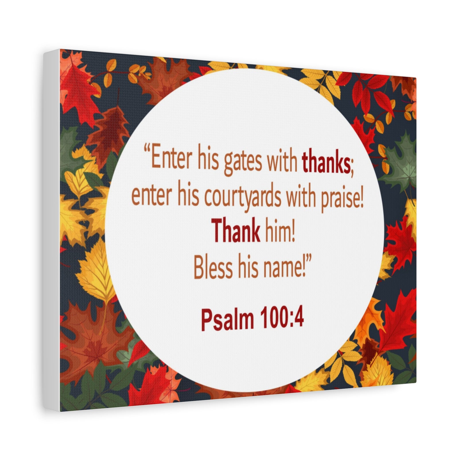 Scripture Walls Gates With Thanks Psalm 100:4 Bible Verse Canvas Christian Wall Art Ready to Hang-Express Your Love Gifts